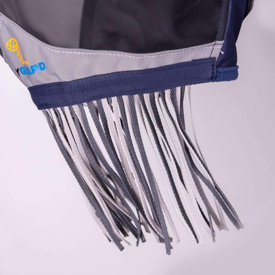 FlyGuard by Shires Fly Mask Pro Fine Mesh with Ears and Tassels Navy