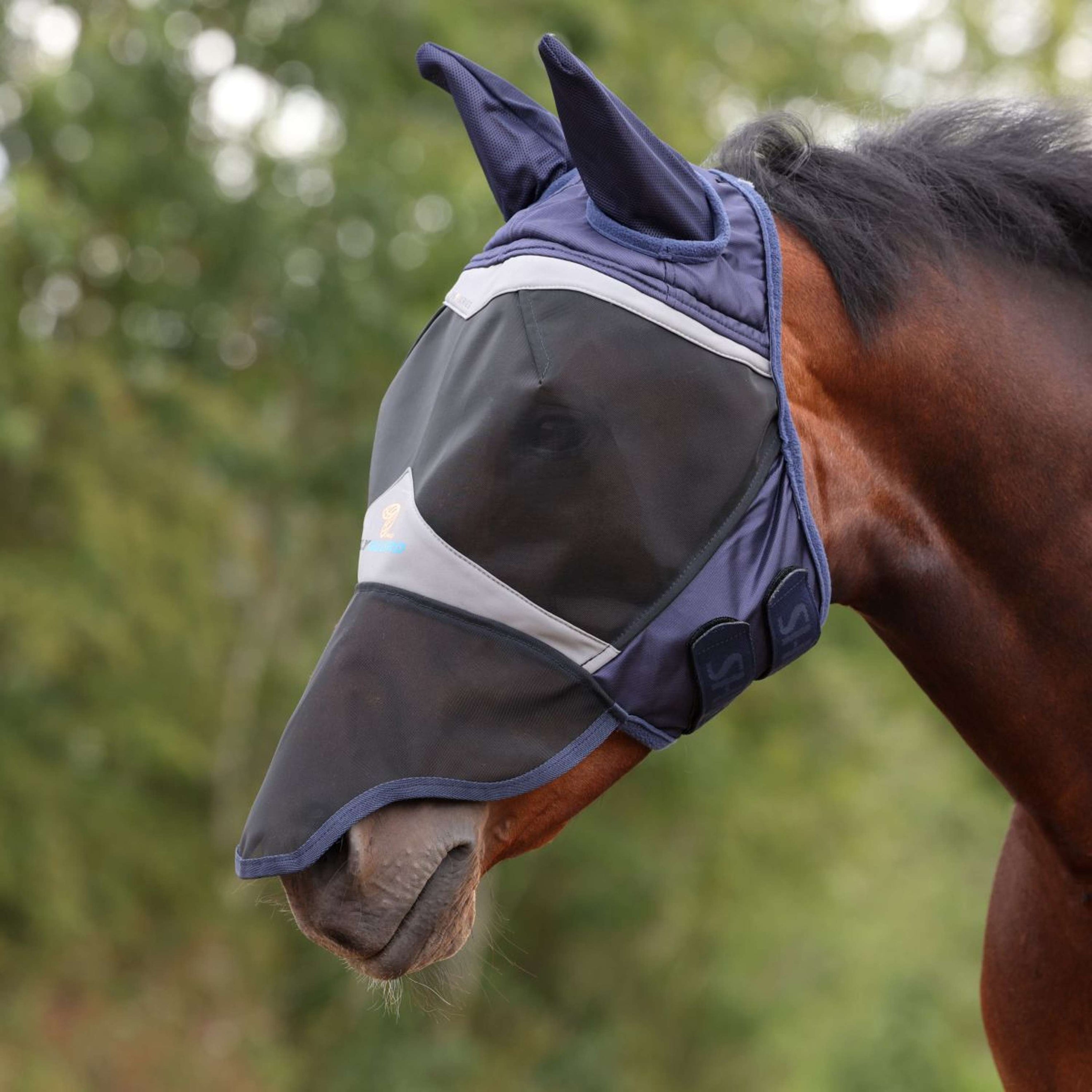 FlyGuard Fly Mask Pro Fine Mesh with Ears and Nose Navy