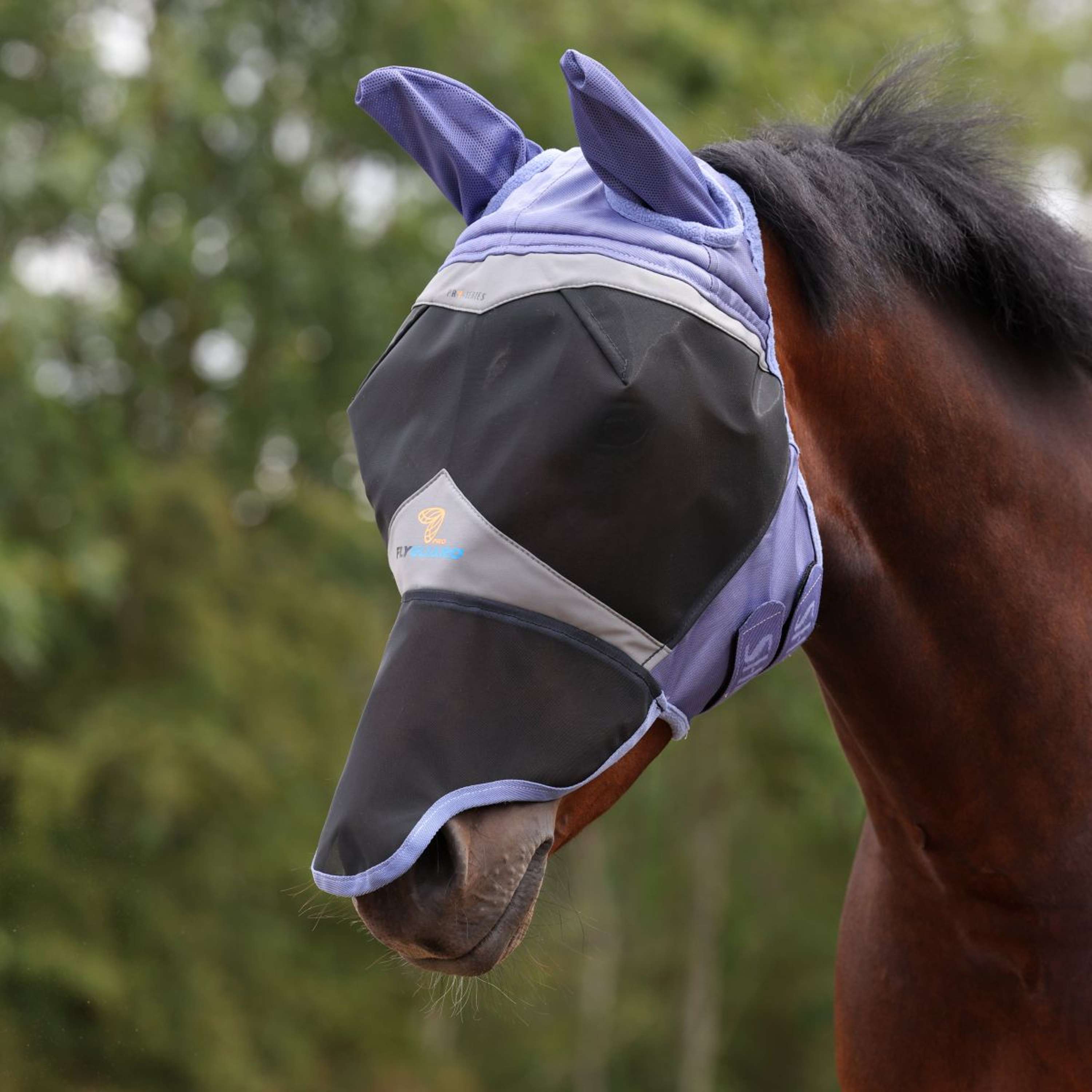 FlyGuard by Shires Fly Mask Pro Fine Mesh with Ears and Nose Sky