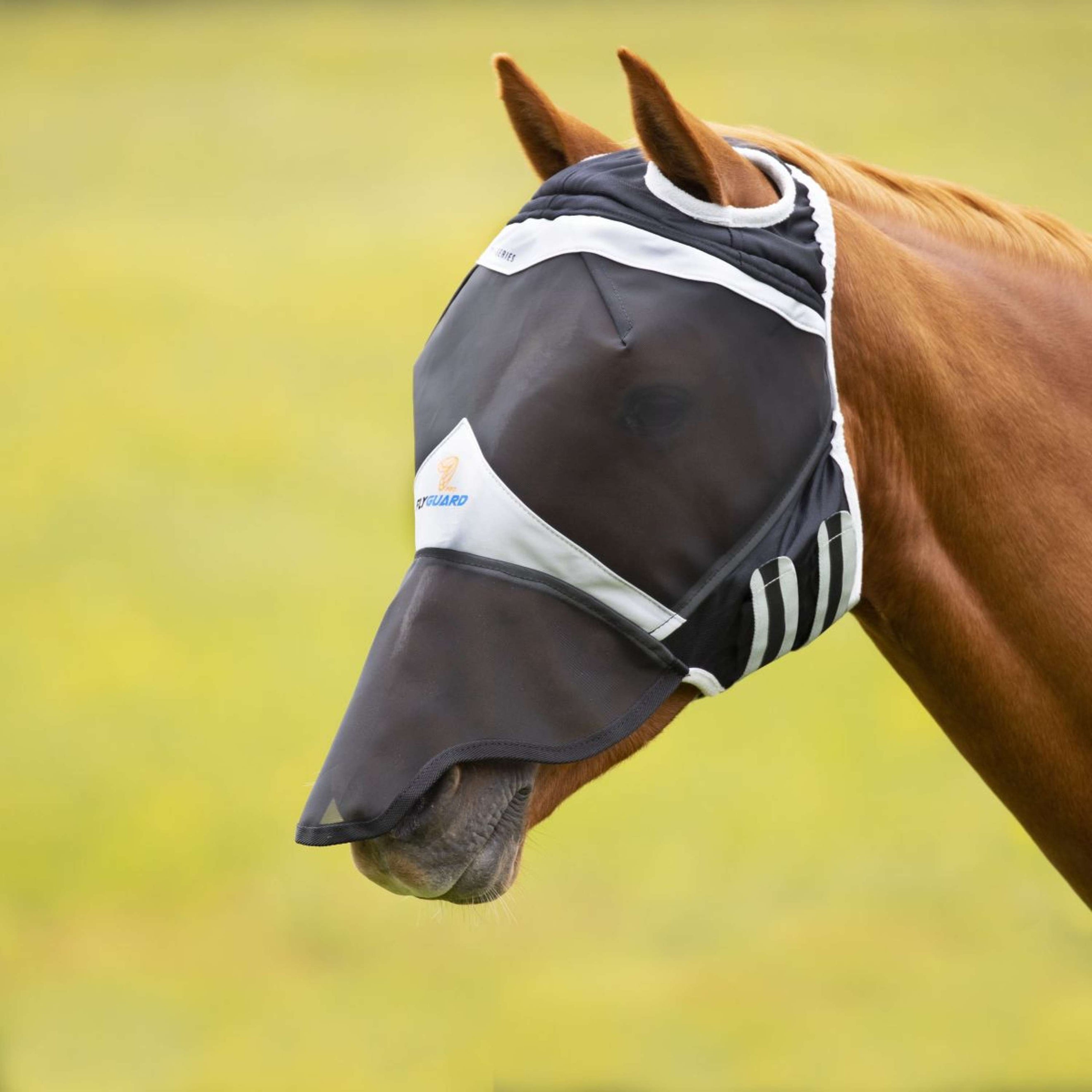 Shires Fly Mask with Nose Protection and without Ears Black