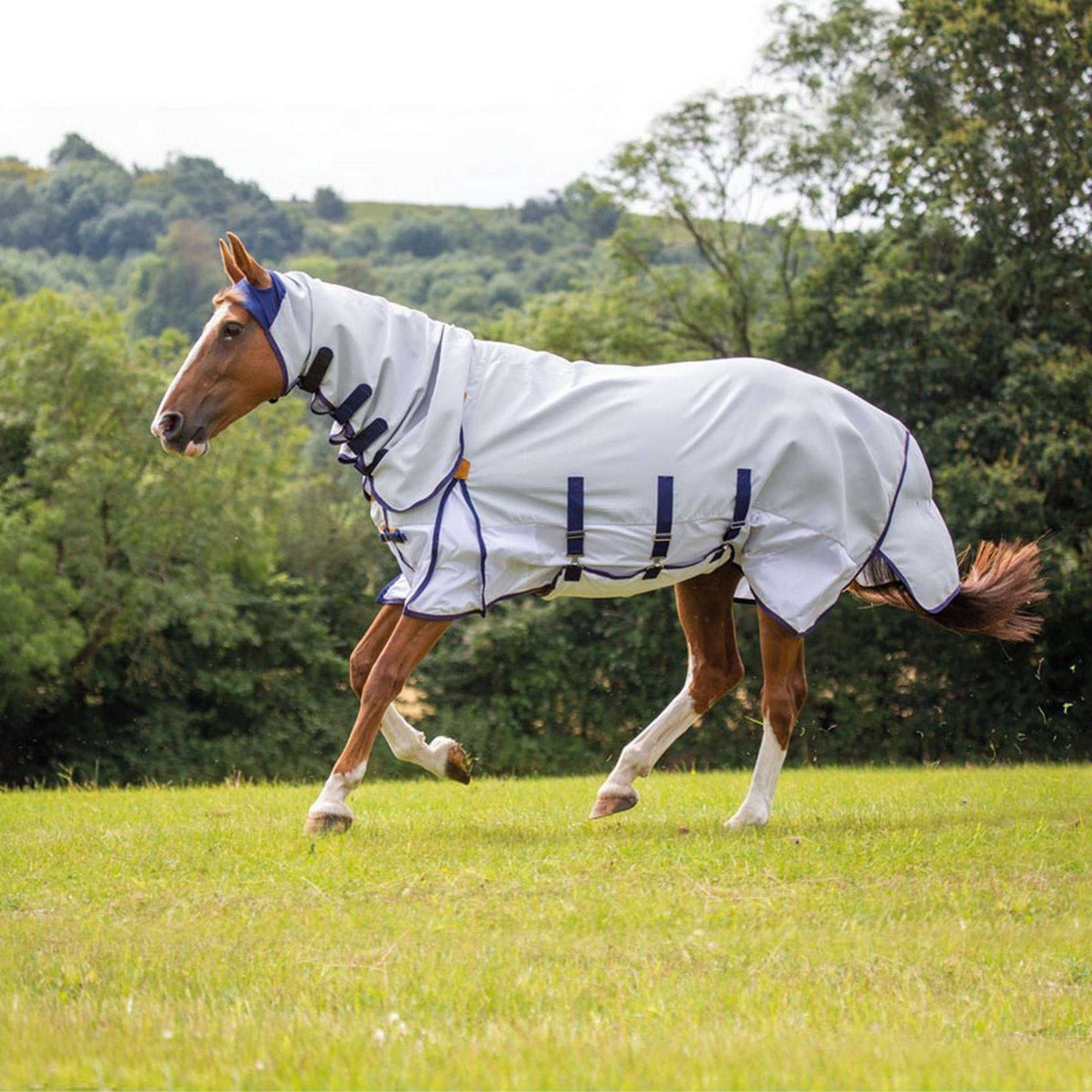 Shires Fly Rug Highlander Plus Sun Shade Combo Grey