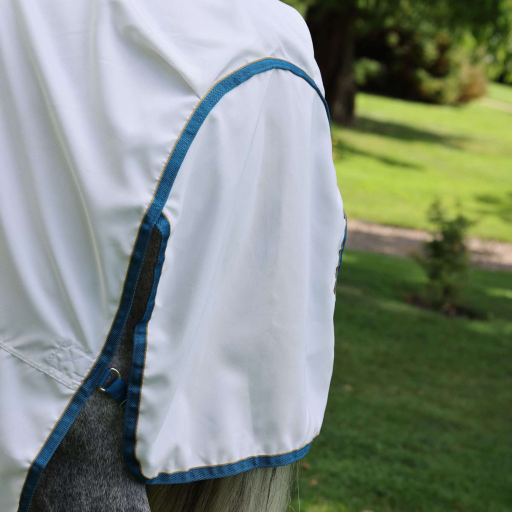 Tempest Plus by Shires Eczema Rug Sweet-Itch Combo White/Airforce