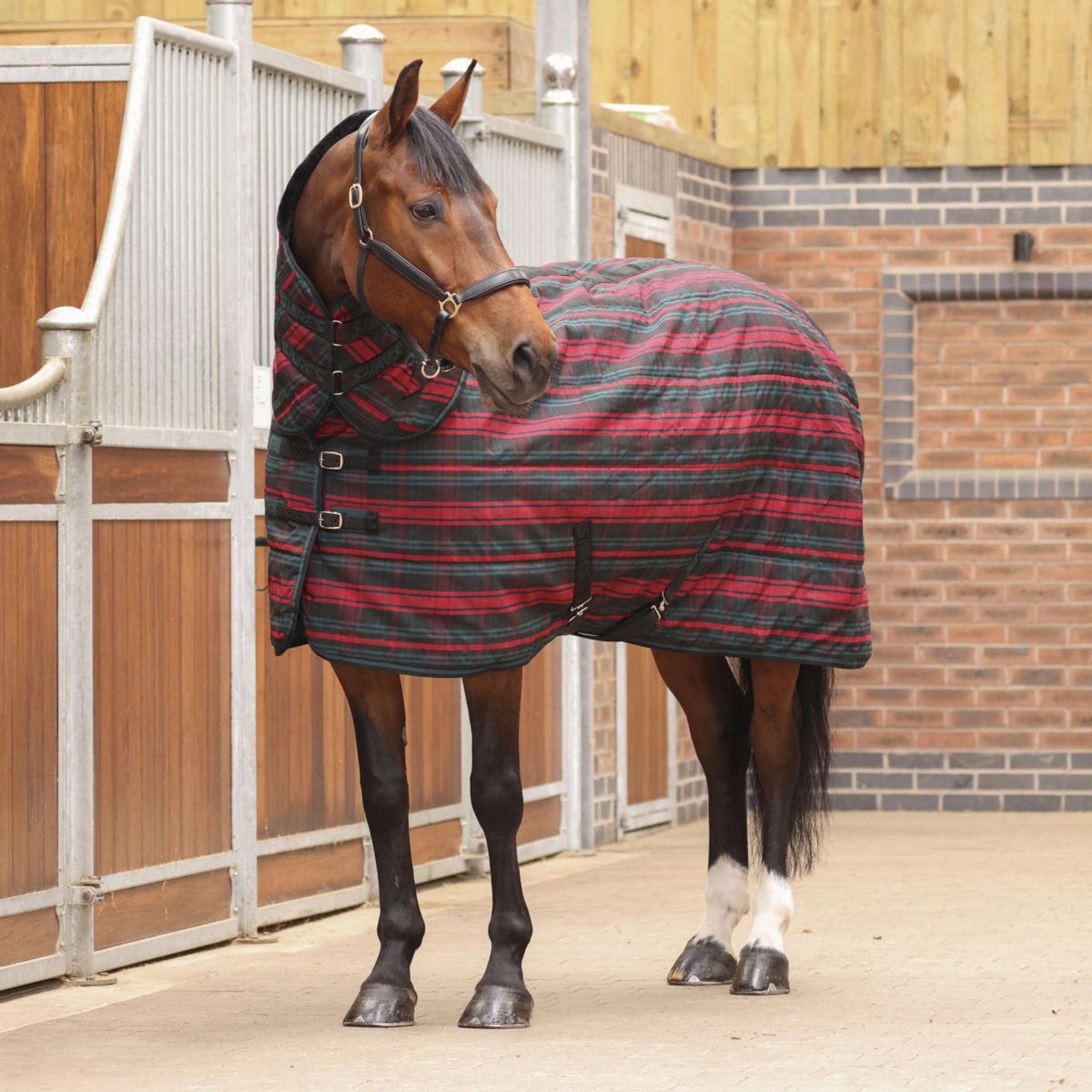 Tempest Plus by Shires Stable Rug Combo 200g Red Tartin