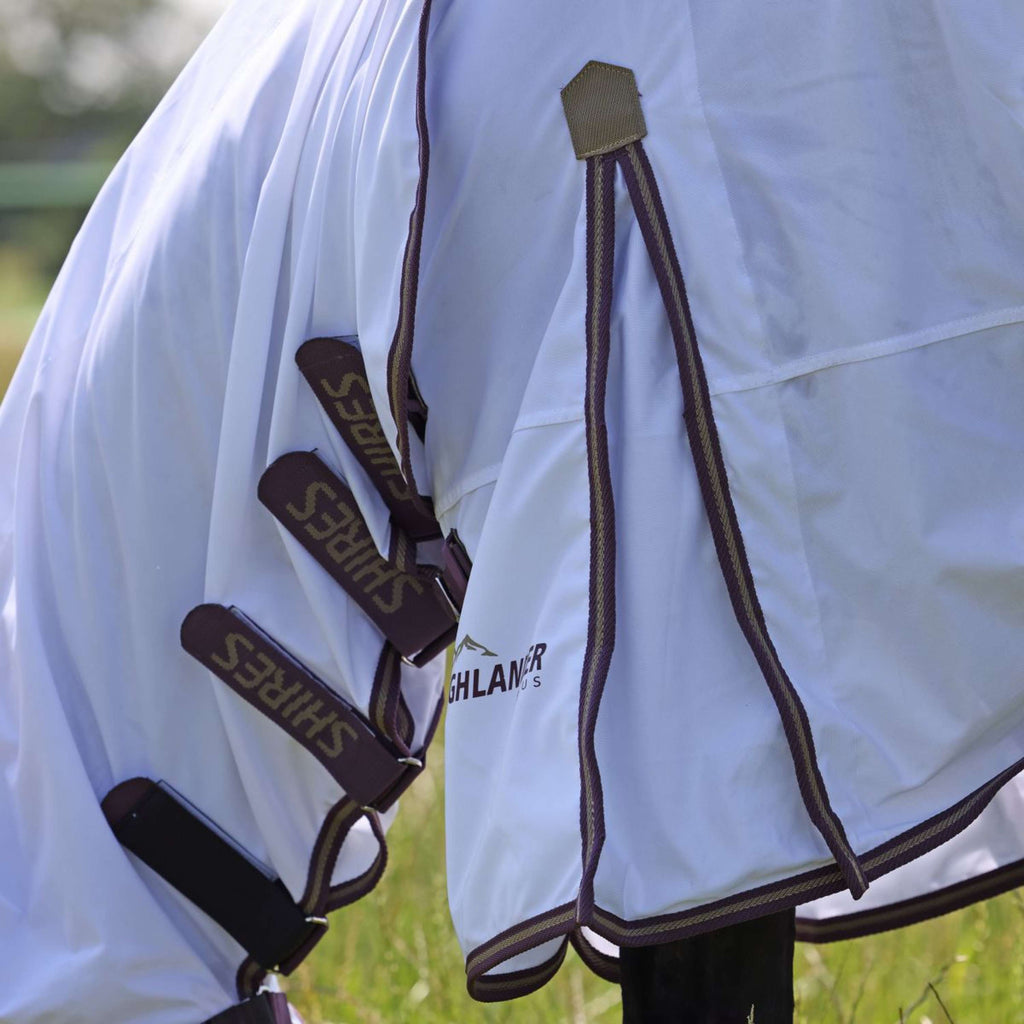 Highlander Plus by Shires Fly Rug Combo White/Black Cherry
