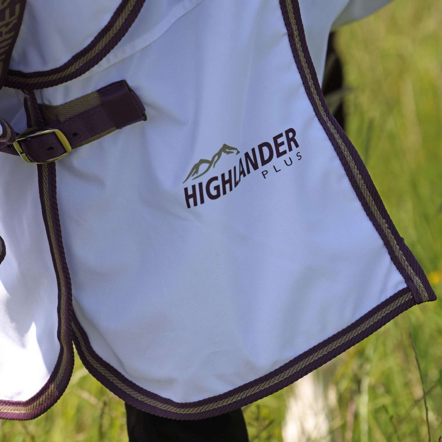 Highlander Plus by Shires Fly Rug Combo White/Black Cherry