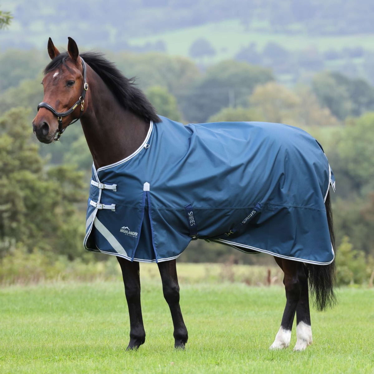 Highlander Original by Shires Rain Rug Turnout 50g Ocean