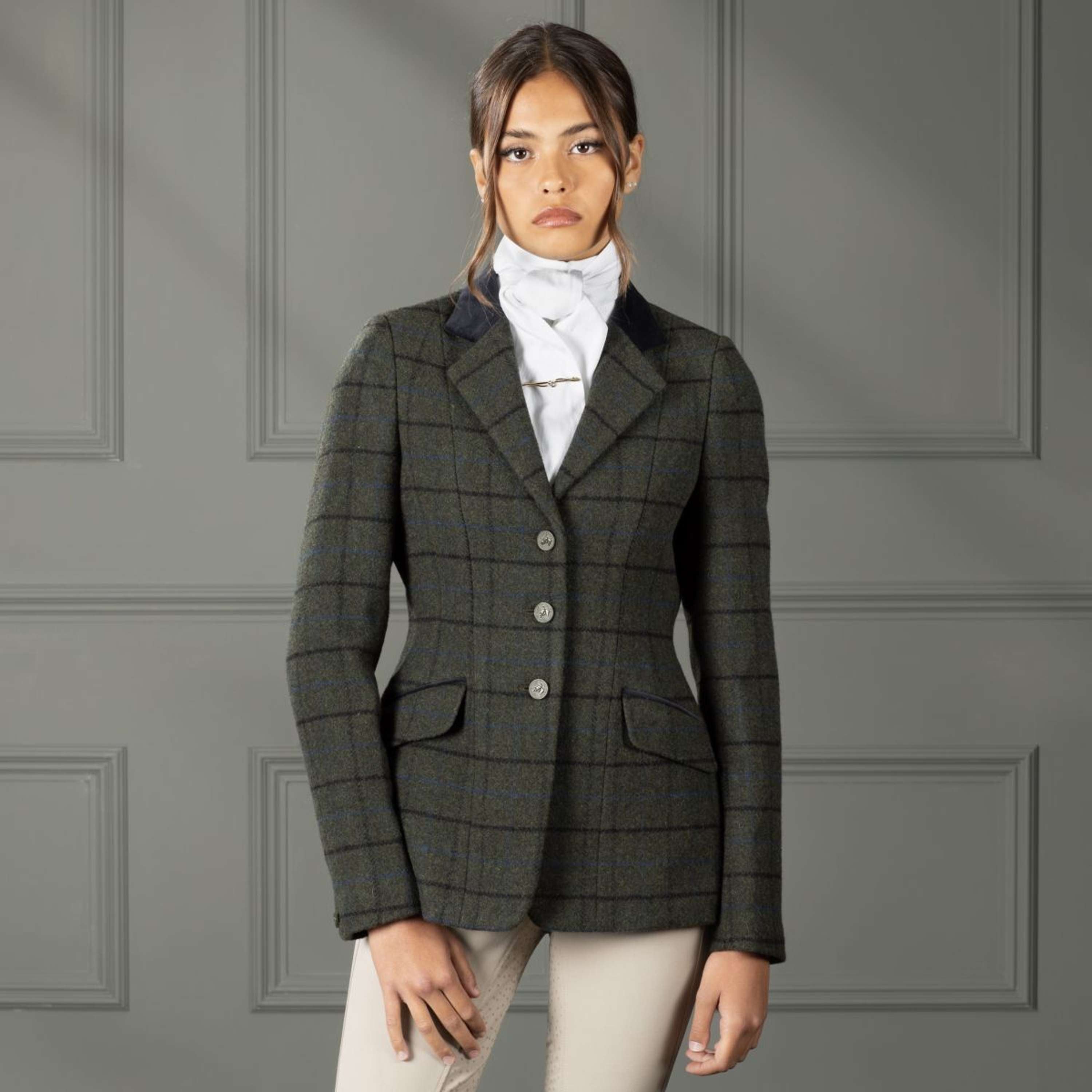 Aubrion by Shires Competition Jacket Saratoga Dark Green Check