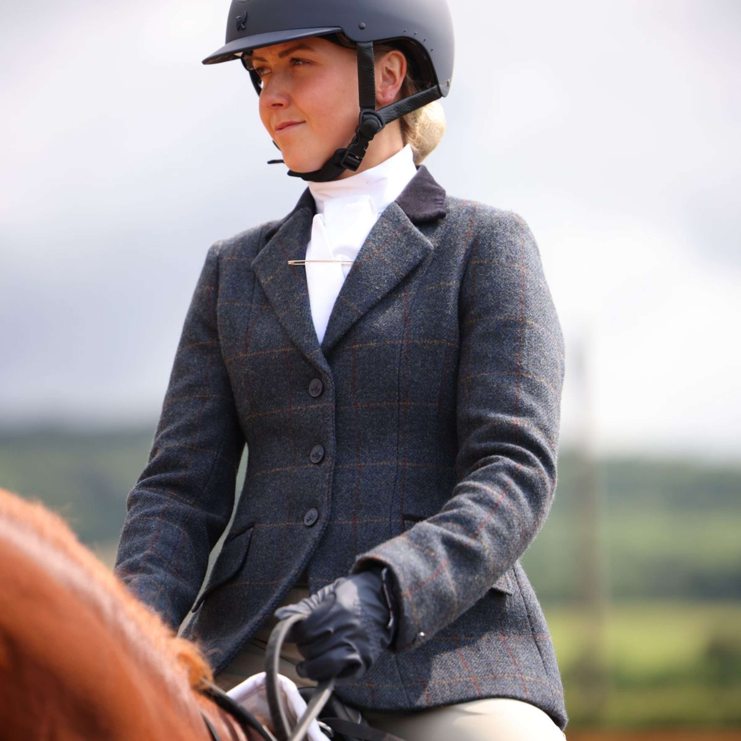 Aubrion by Shires Competition Jacket Saratoga Juniper Navy Check