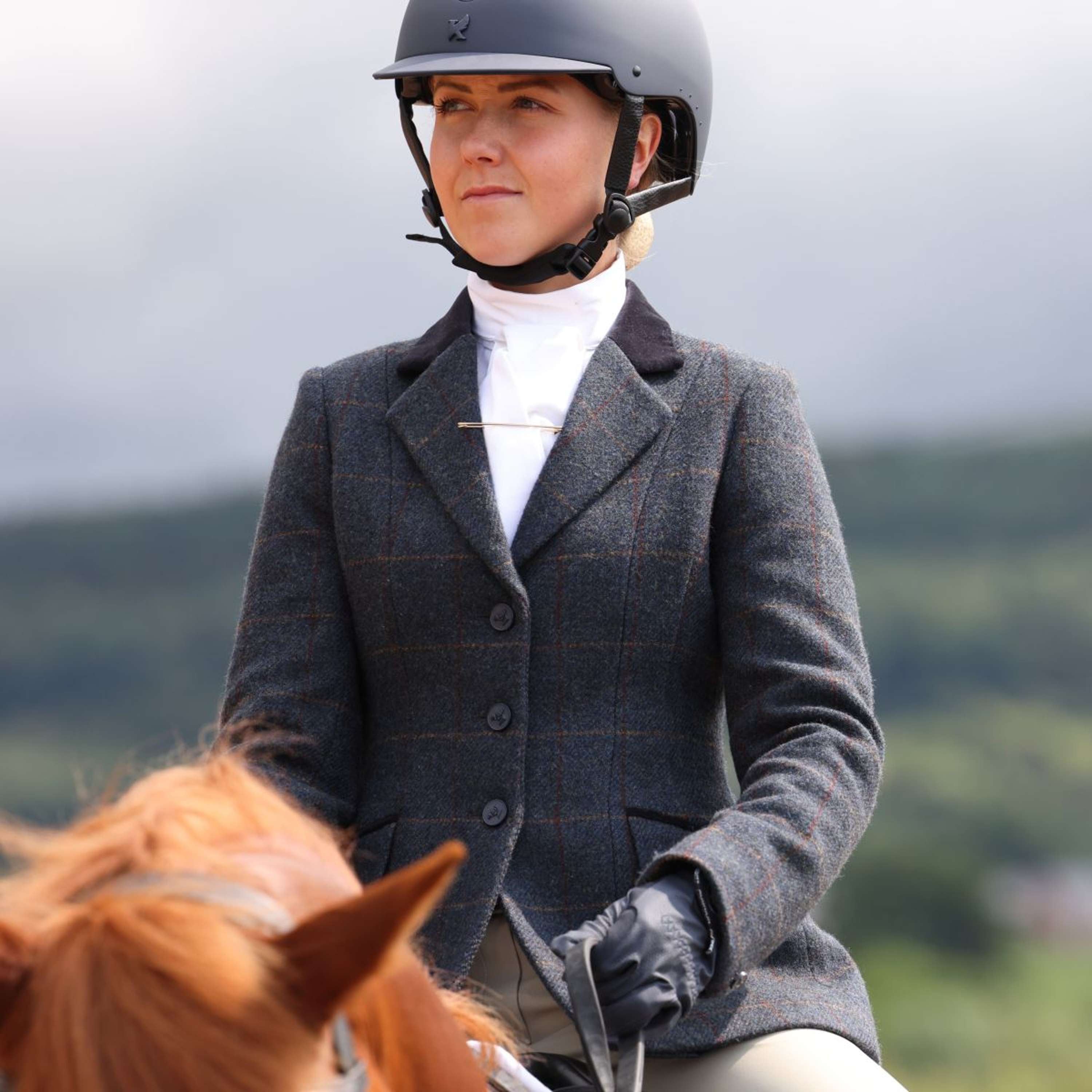 Aubrion by Shires Competition Jacket Saratoga Juniper Navy Check