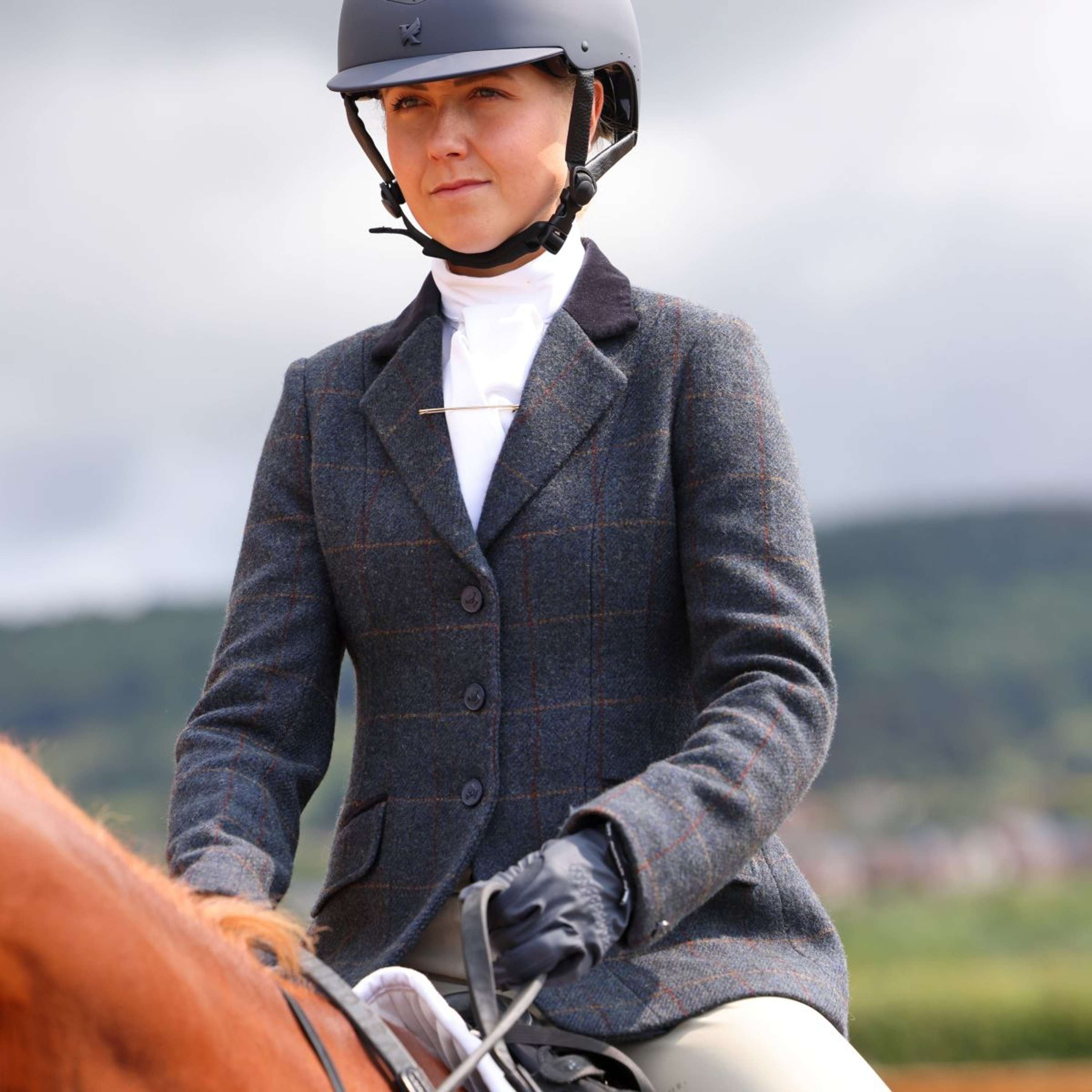 Aubrion by Shires Competition Jacket Saratoga Juniper Navy Check