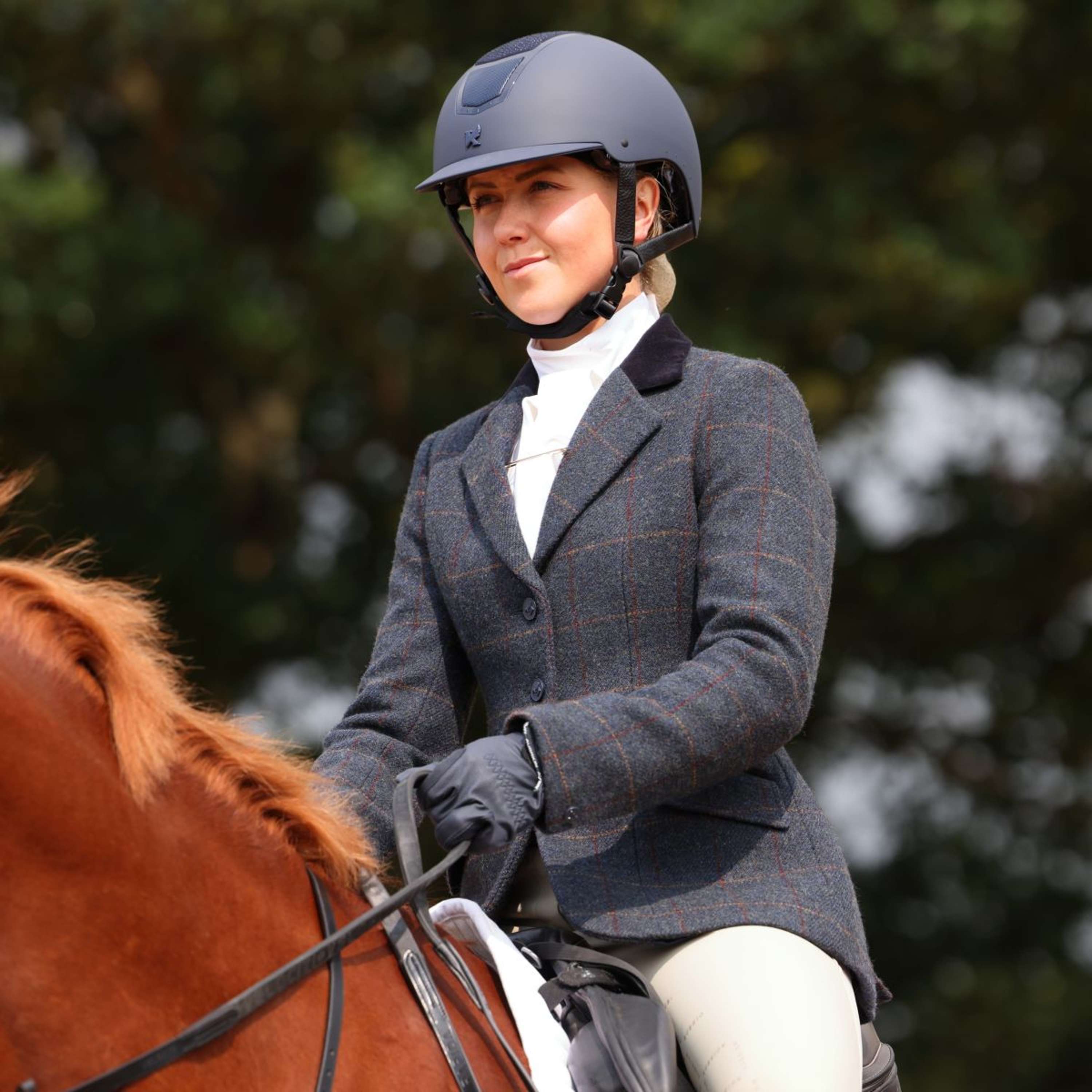 Aubrion by Shires Competition Jacket Saratoga Juniper Navy Check