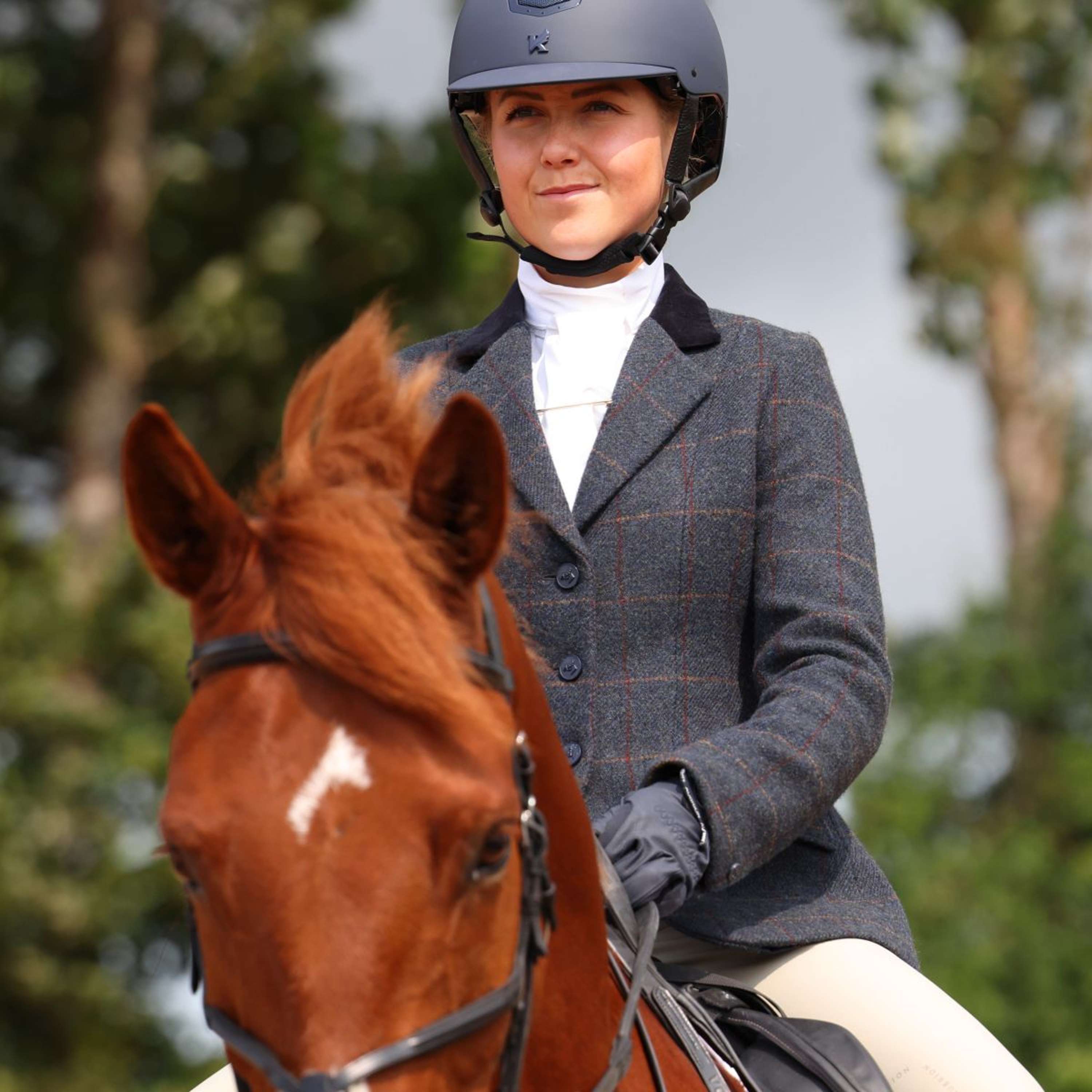 Aubrion by Shires Competition Jacket Saratoga Juniper Navy Check