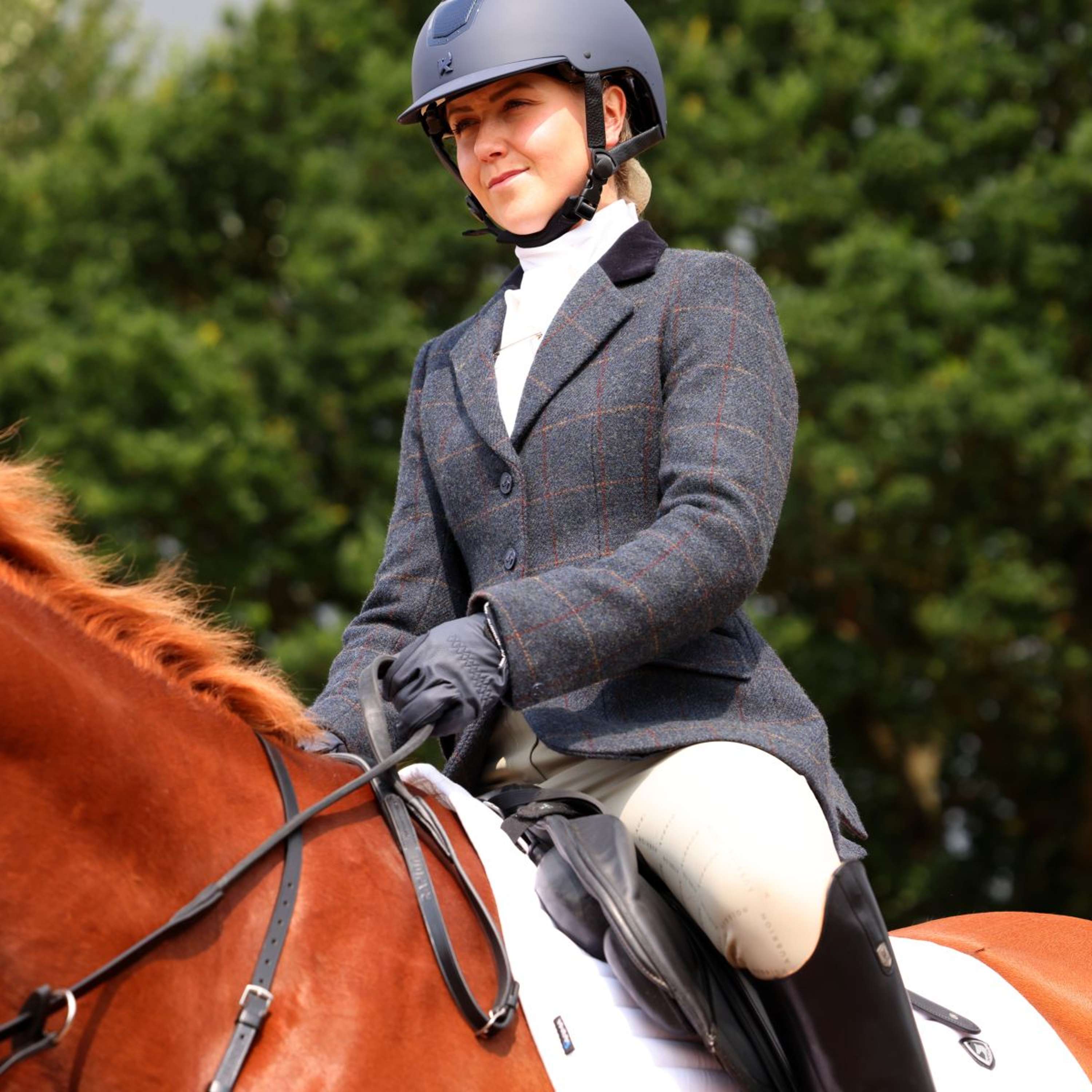 Aubrion by Shires Competition Jacket Saratoga Juniper Navy Check