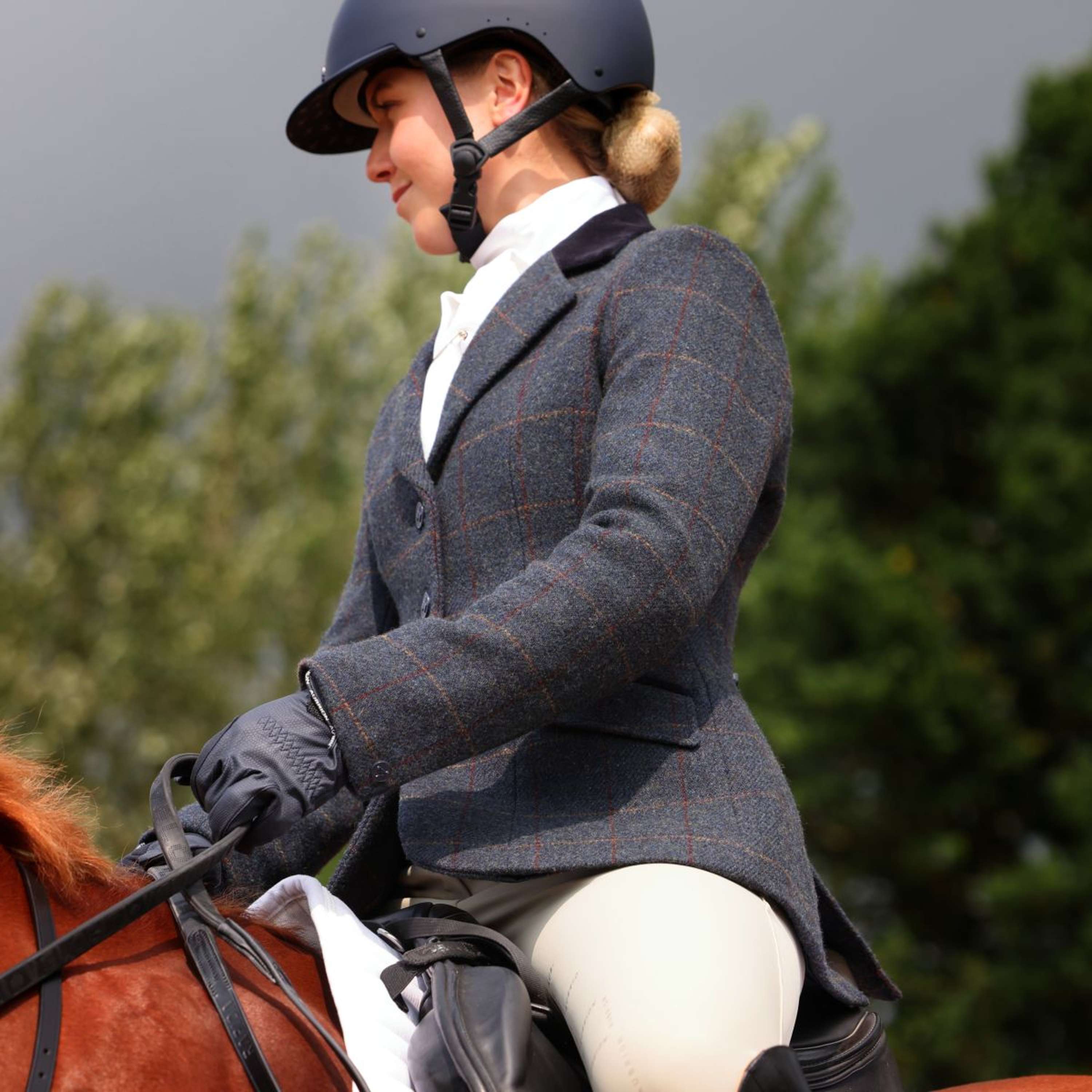 Aubrion by Shires Competition Jacket Saratoga Juniper Navy Check