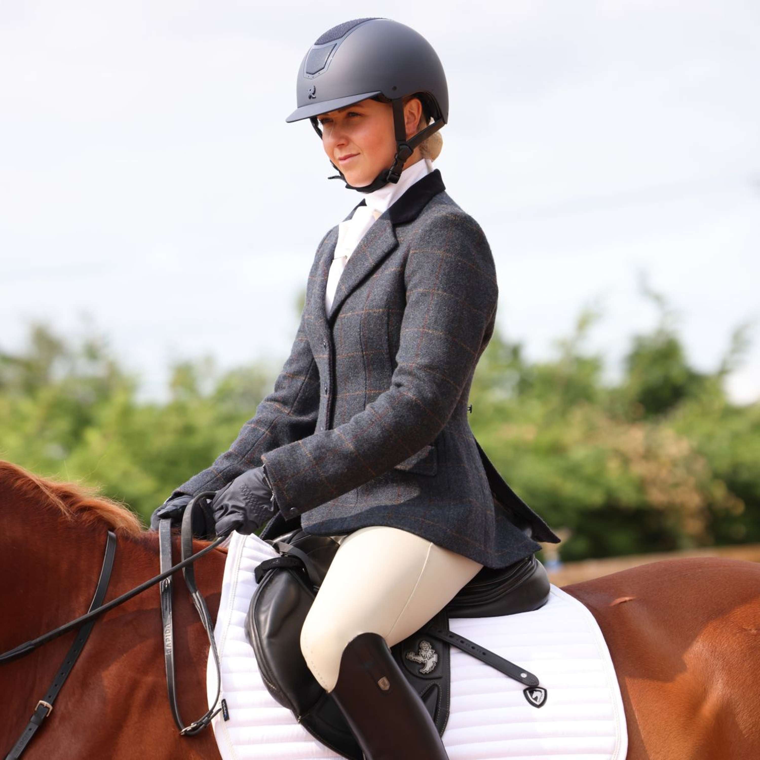 Aubrion by Shires Competition Jacket Saratoga Juniper Navy Check