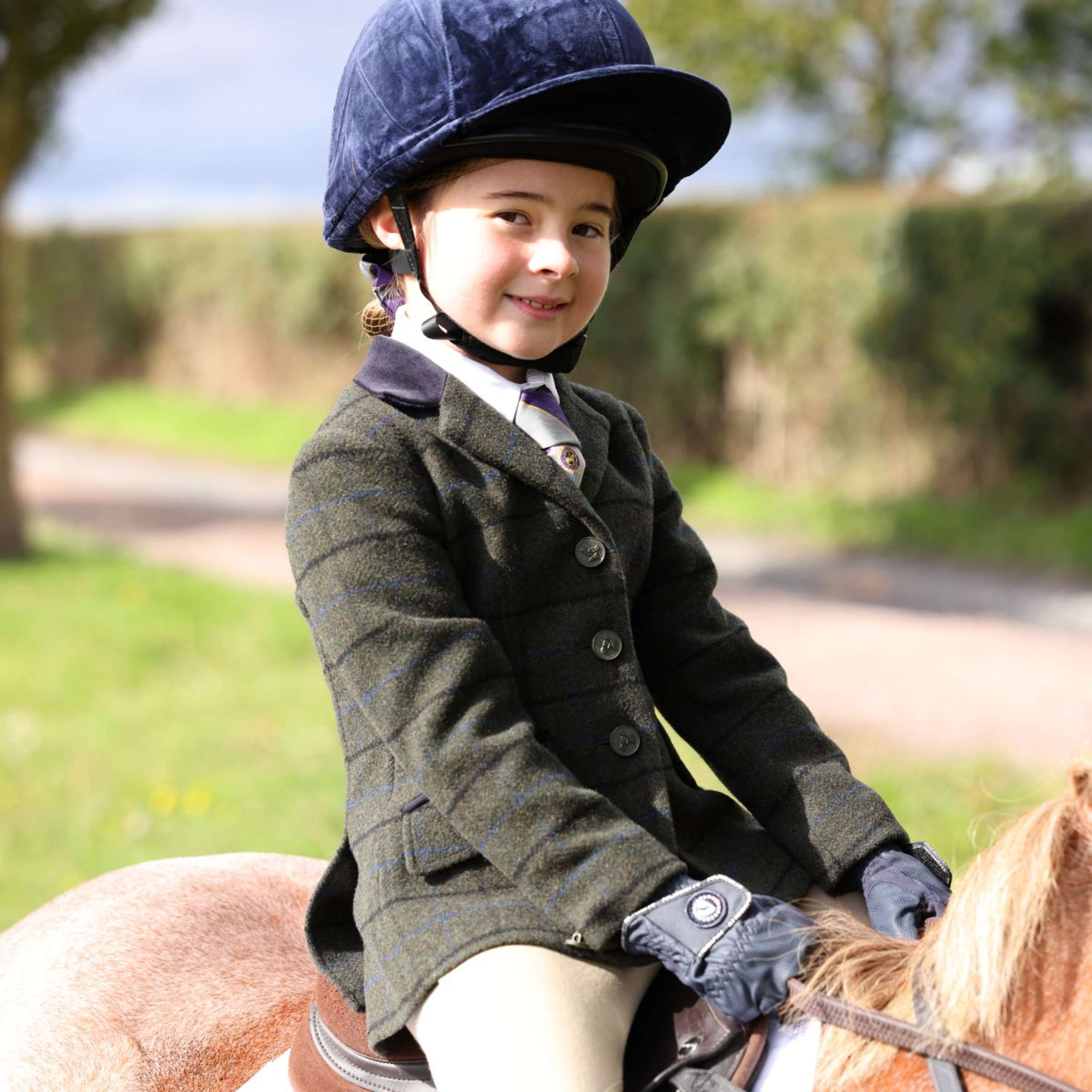 Aubrion by Shires Competition Jacket Saratoga Children Dark Green Check