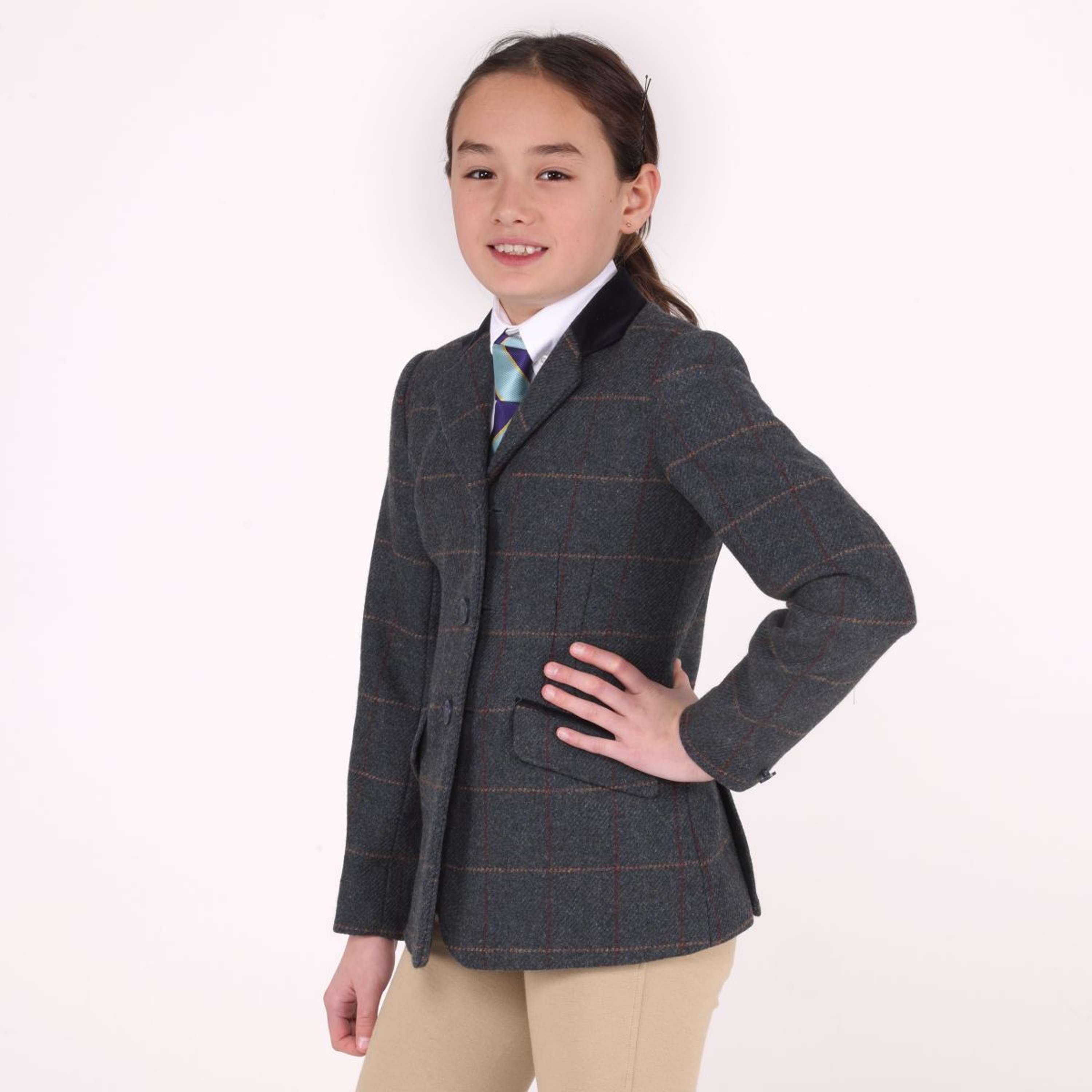 Aubrion by Shires Competition Jacket Saratoga Children Juniper Navy Check