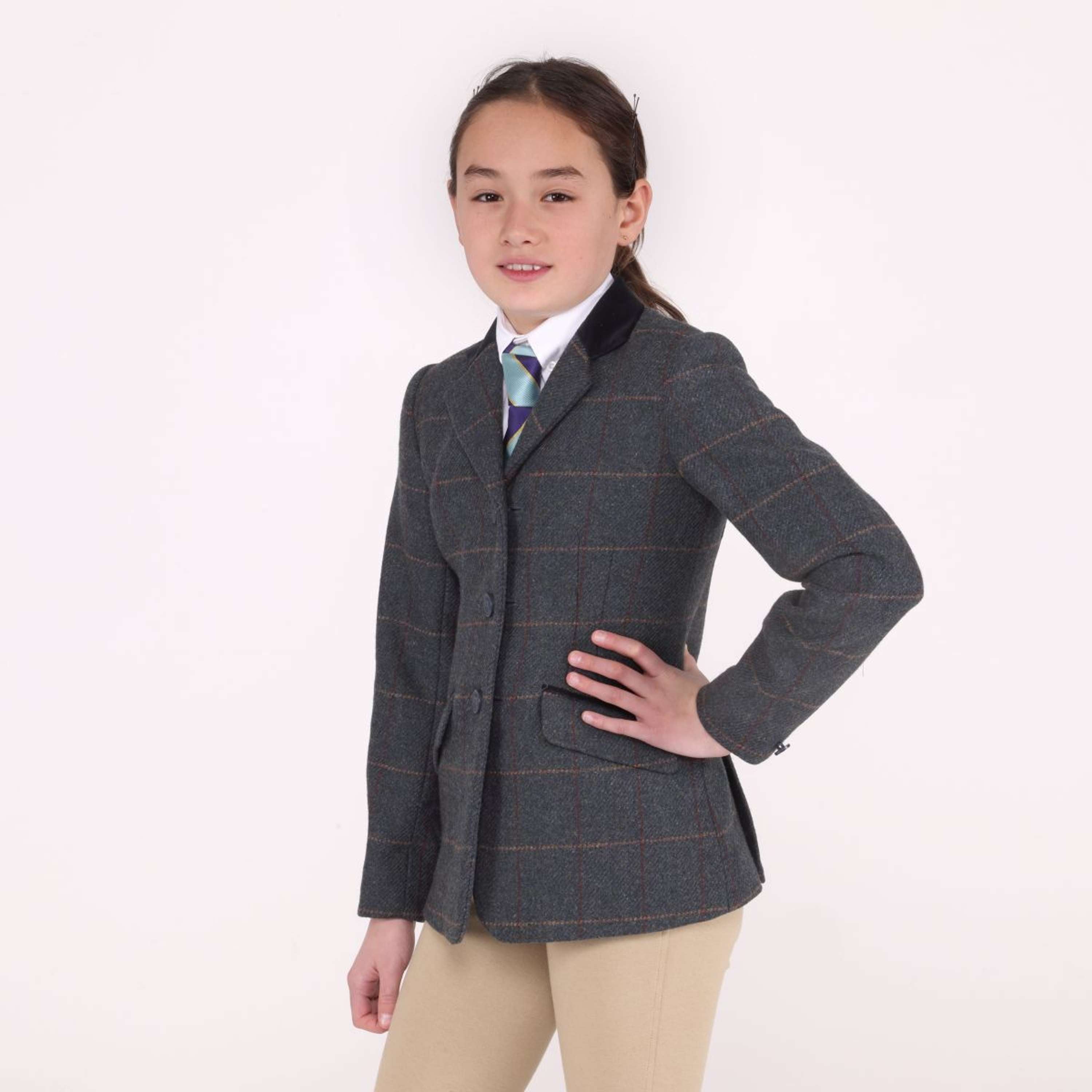 Aubrion by Shires Competition Jacket Saratoga Children Juniper Navy Check