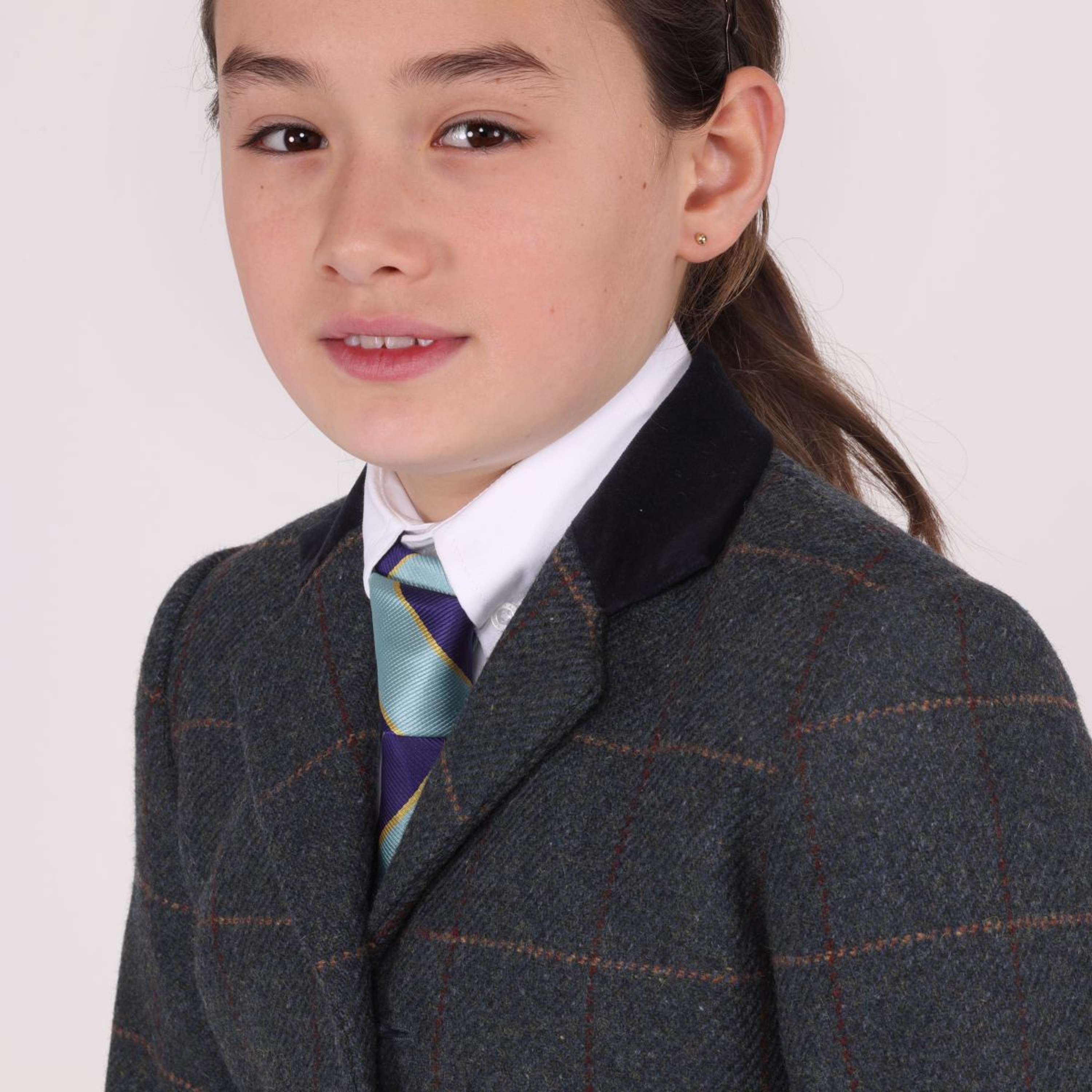 Aubrion by Shires Competition Jacket Saratoga Children Juniper Navy Check