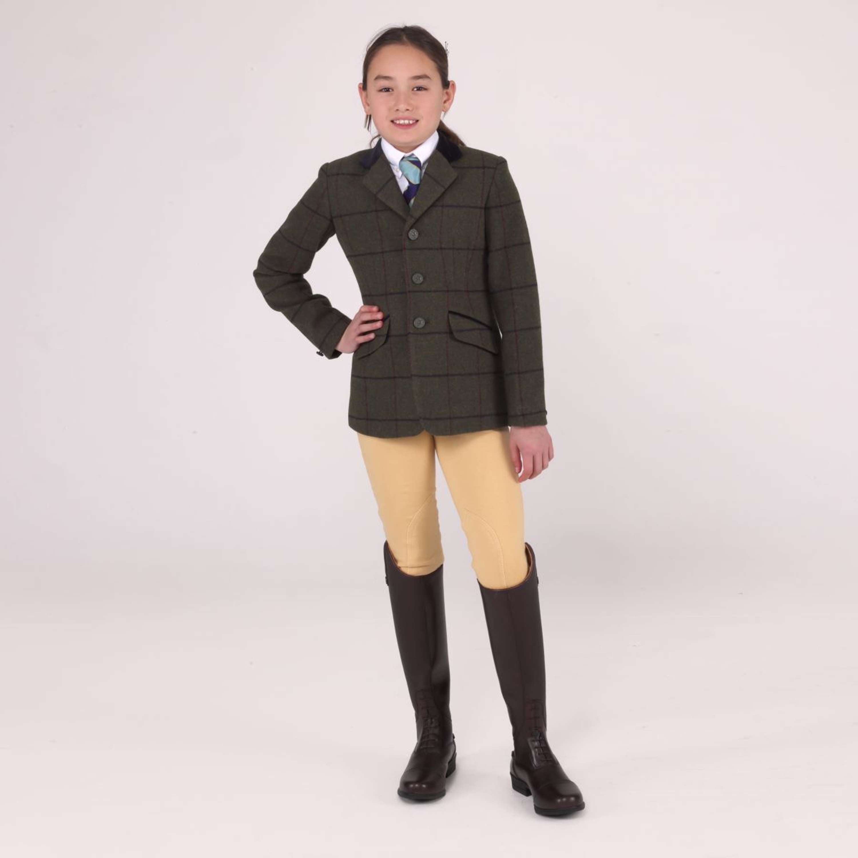 Aubrion by Shires Competition Jacket Saratoga Children Oak Brown Check