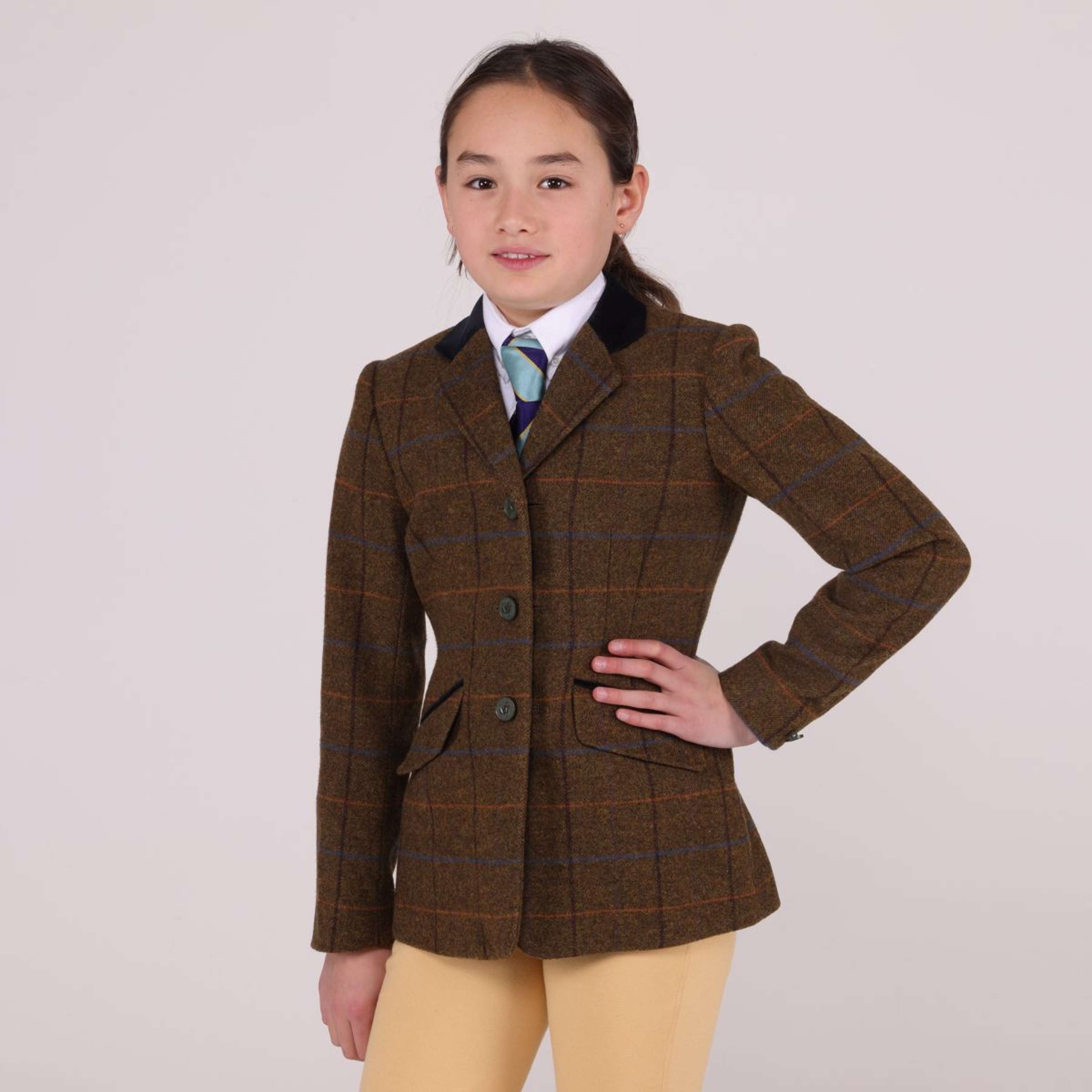 Aubrion by Shires Competition Jacket Saratoga Children Oak Brown Check