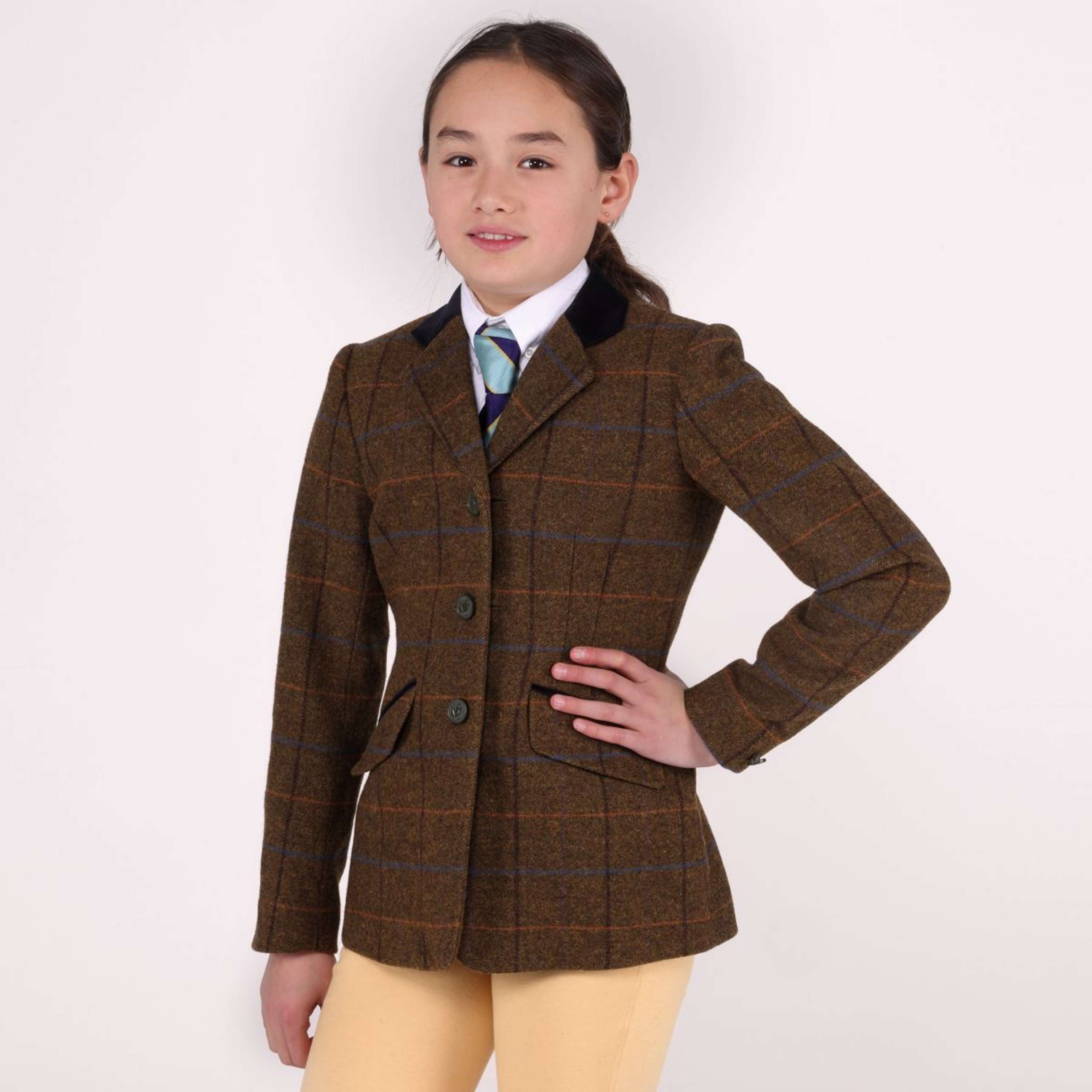 Aubrion by Shires Competition Jacket Saratoga Children Oak Brown Check