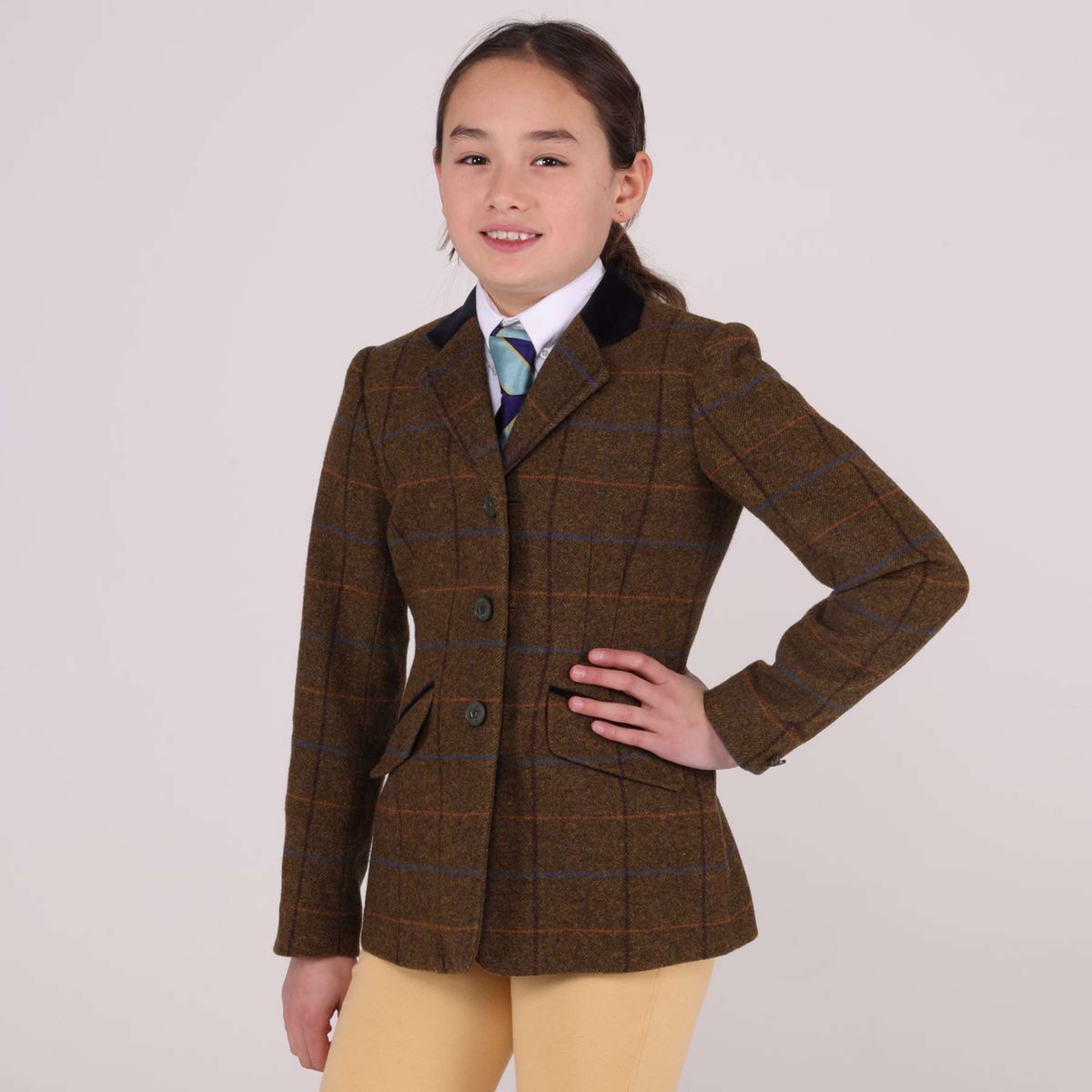 Aubrion by Shires Competition Jacket Saratoga Children Oak Brown Check