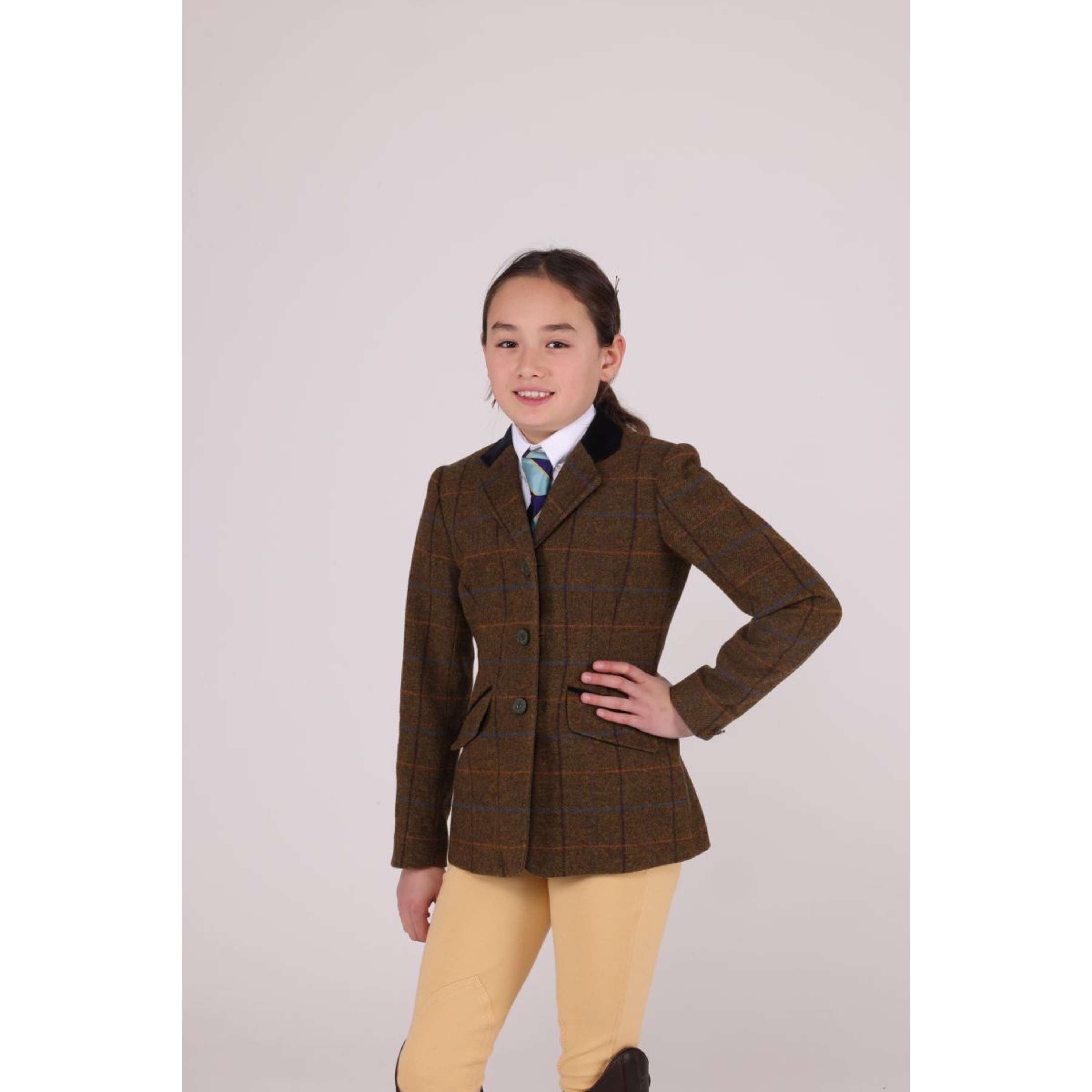 Aubrion by Shires Competition Jacket Saratoga Children Oak Brown Check