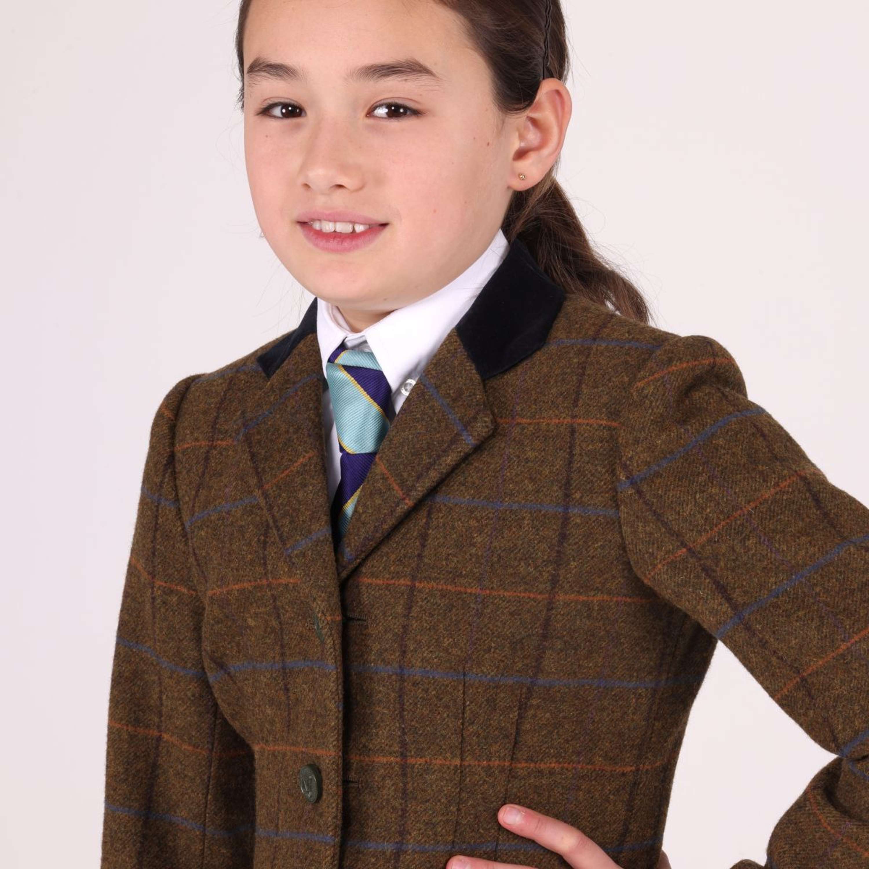 Aubrion by Shires Competition Jacket Saratoga Children Oak Brown Check