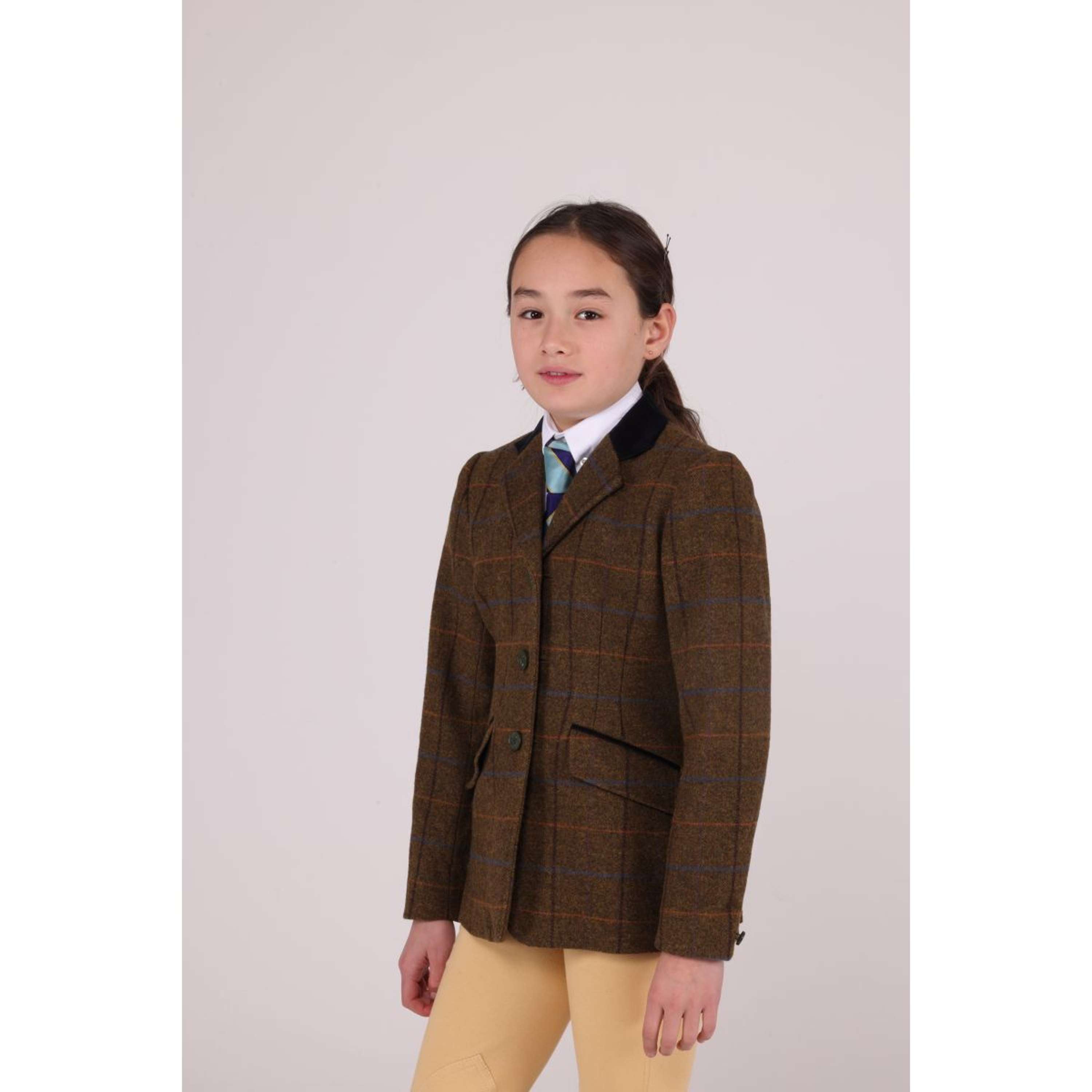 Aubrion by Shires Competition Jacket Saratoga Children Oak Brown Check