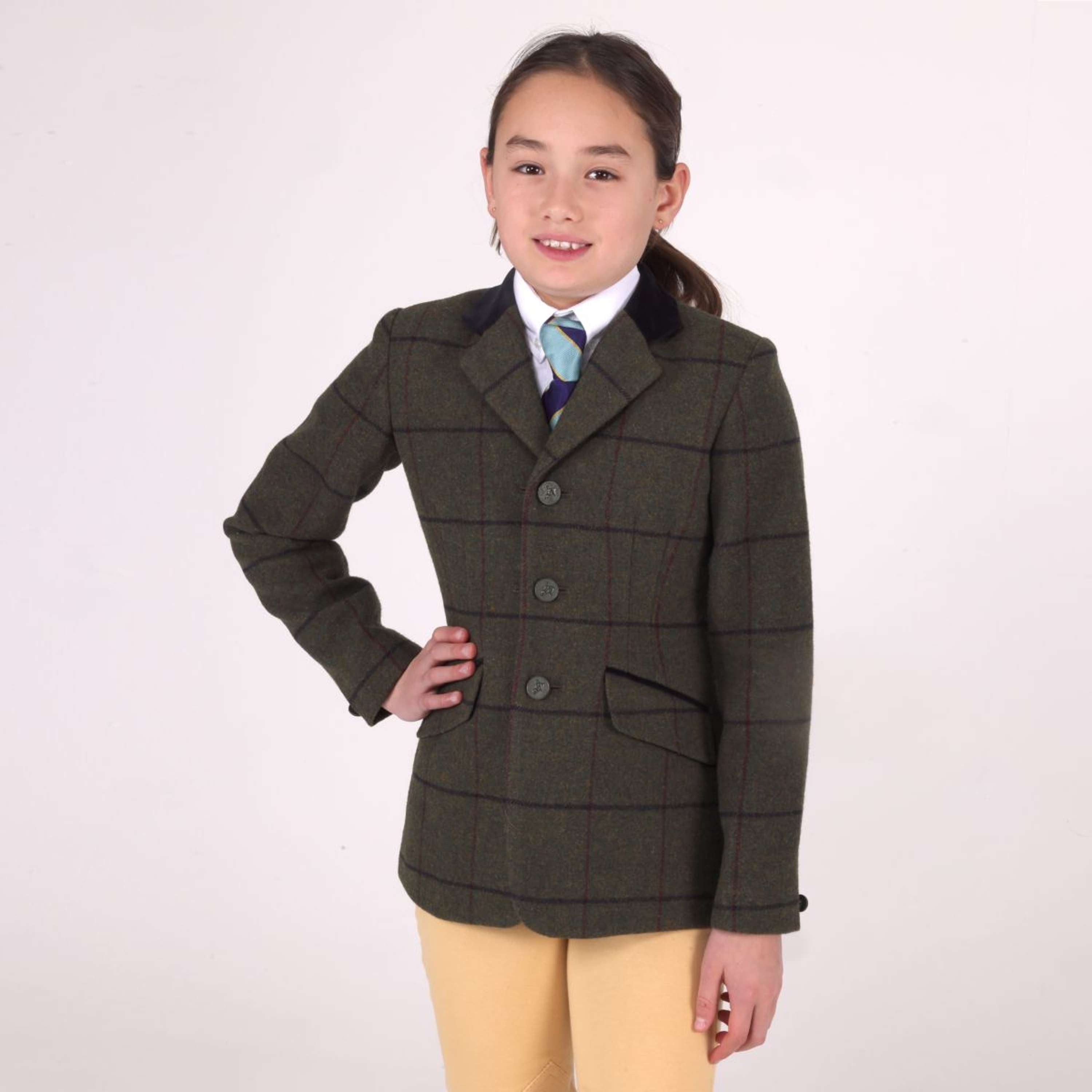 Aubrion by Shires Competition Jacket Saratoga Children Spruce Green Check