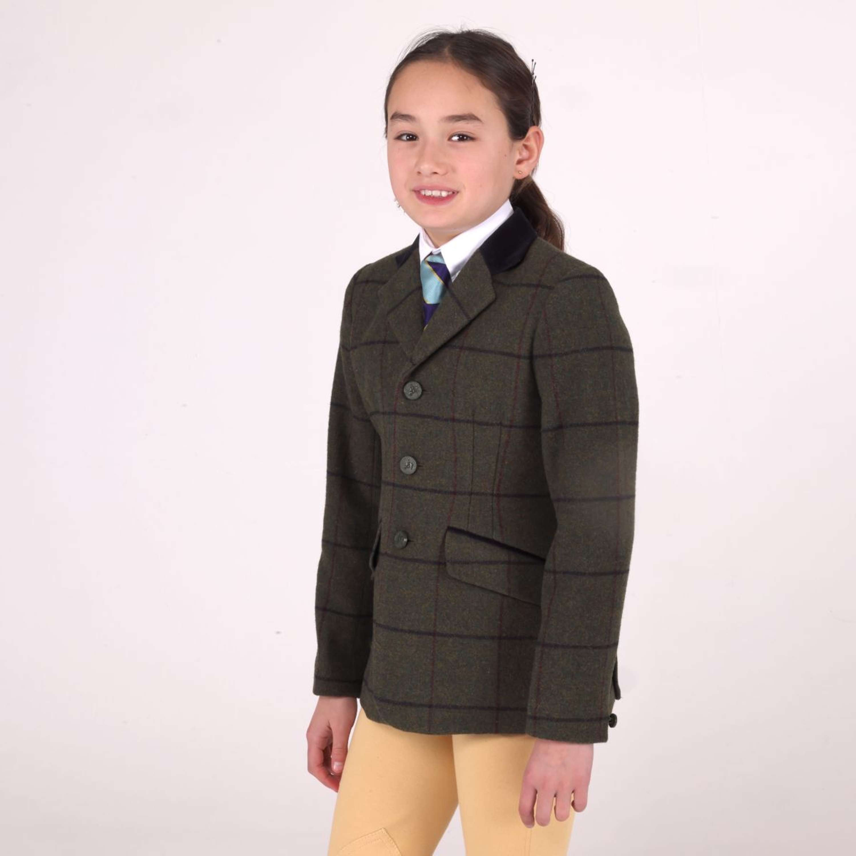Aubrion by Shires Competition Jacket Saratoga Children Spruce Green Check