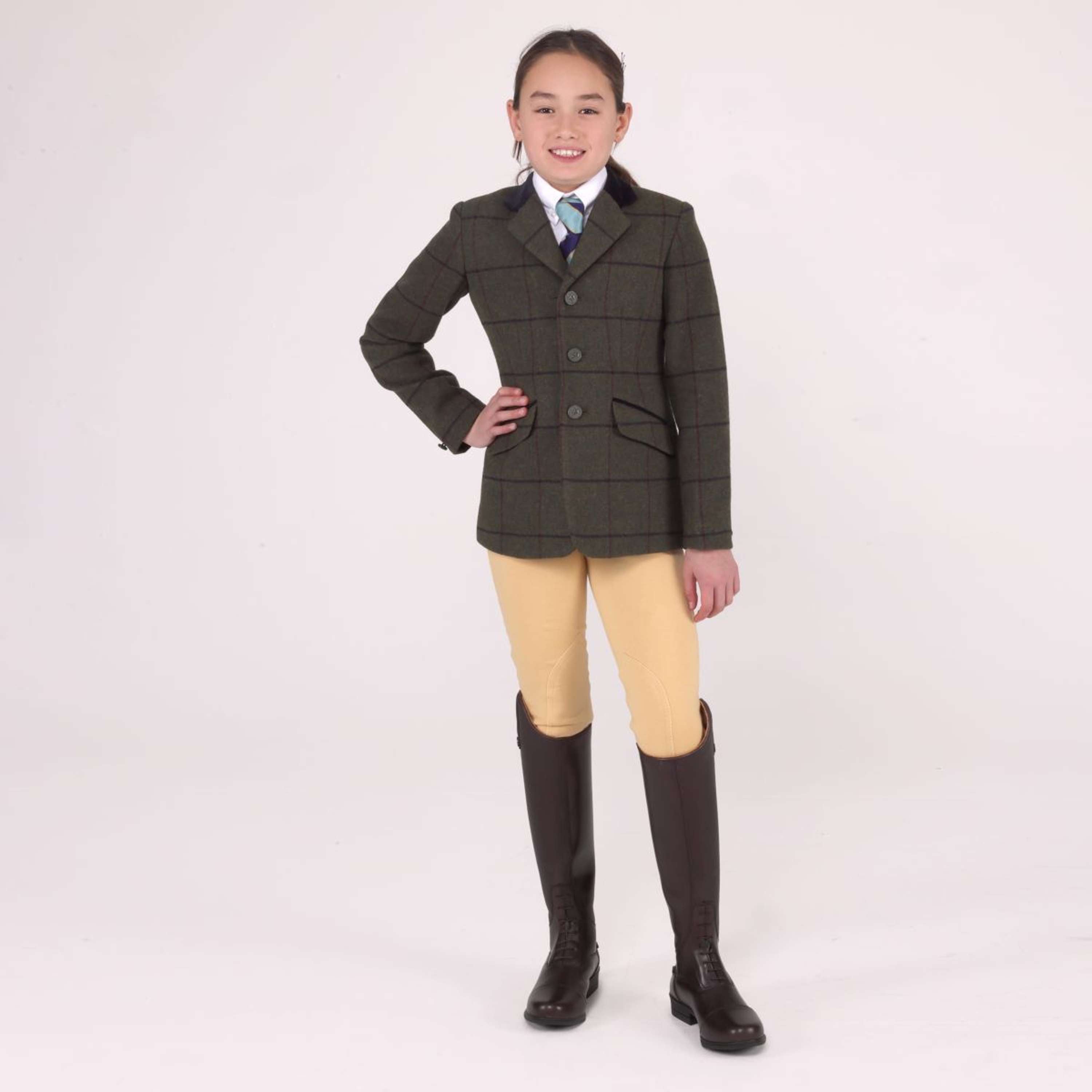 Aubrion by Shires Competition Jacket Saratoga Children Spruce Green Check