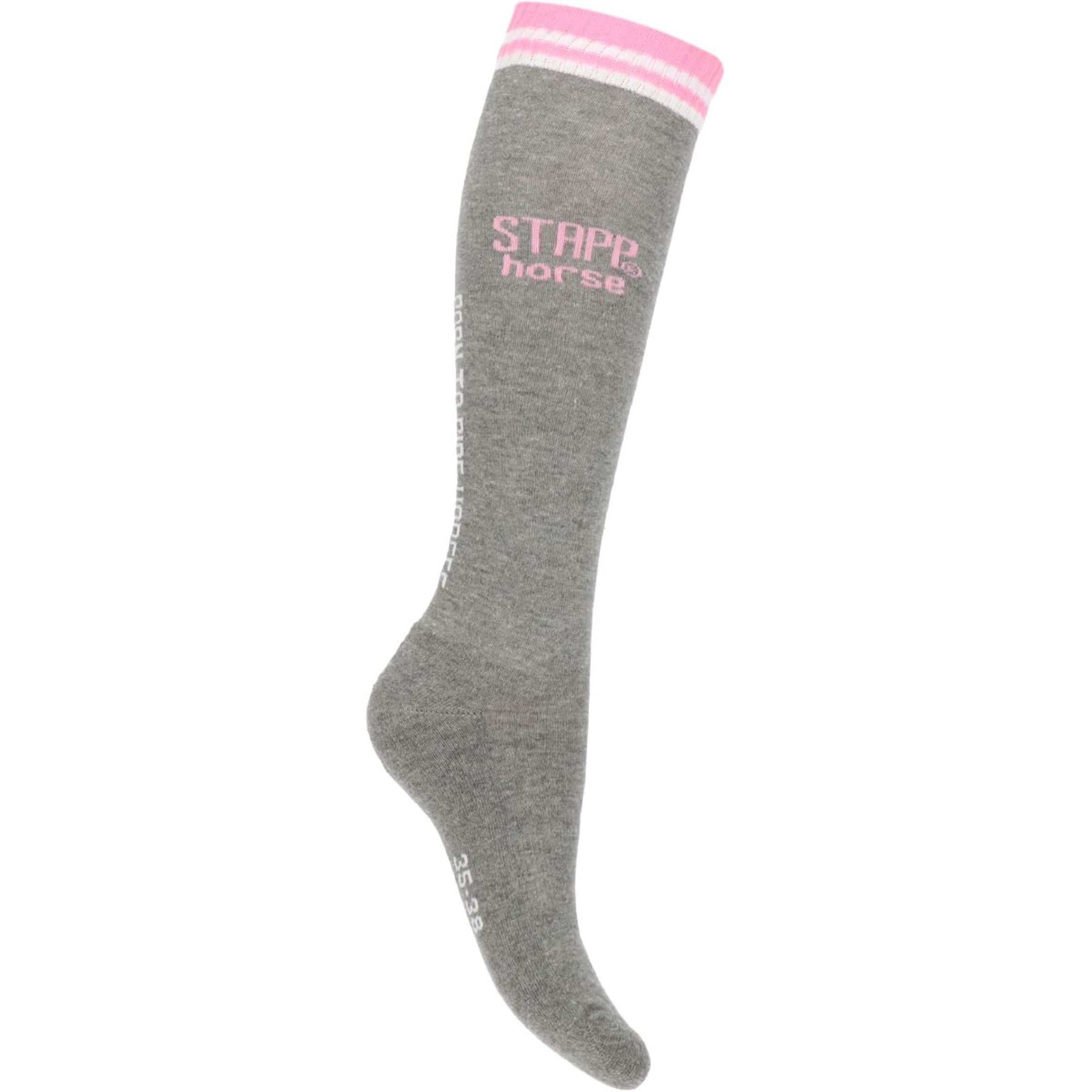 Stapp Horse Riding Socks Born To Ride Horses Light Grey