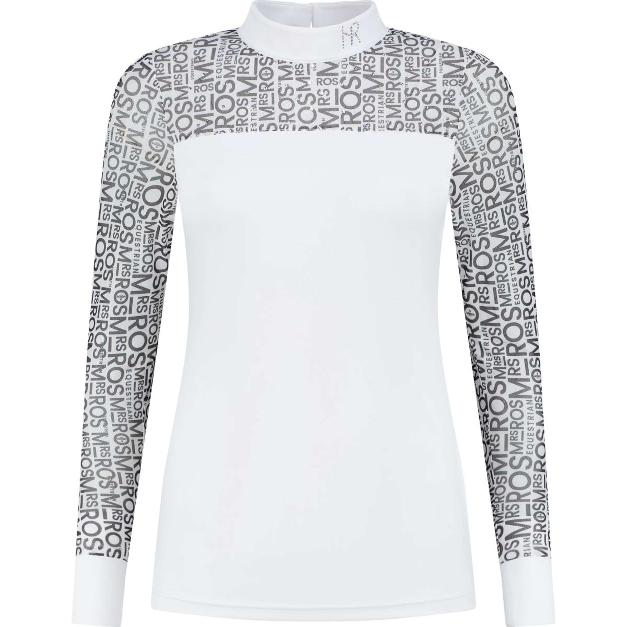 Mrs. Ros Competition Shirt Mesh logo Long Sleeves White