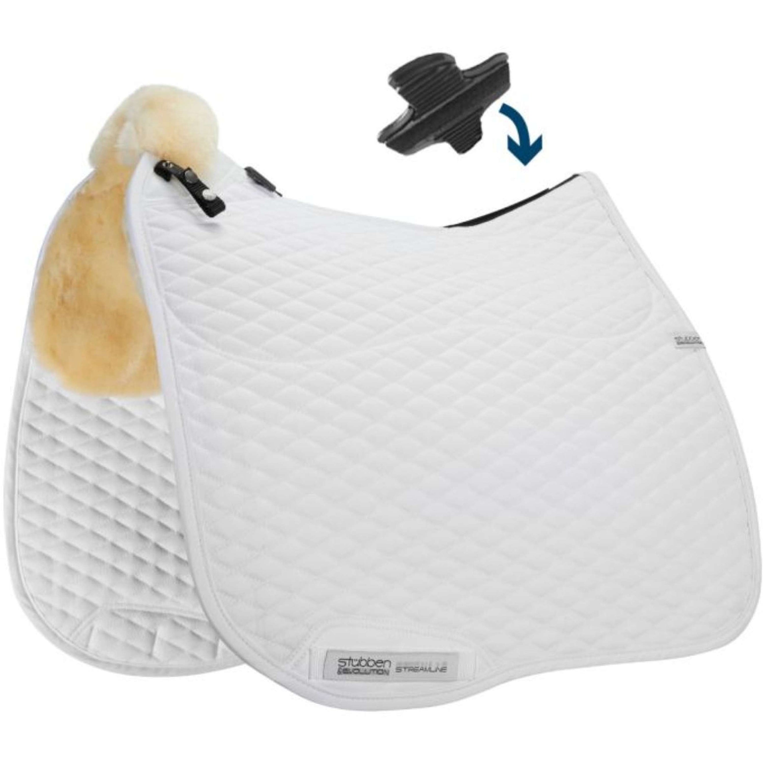 Stübben Saddlepad Streamline Dressage Lambskin White