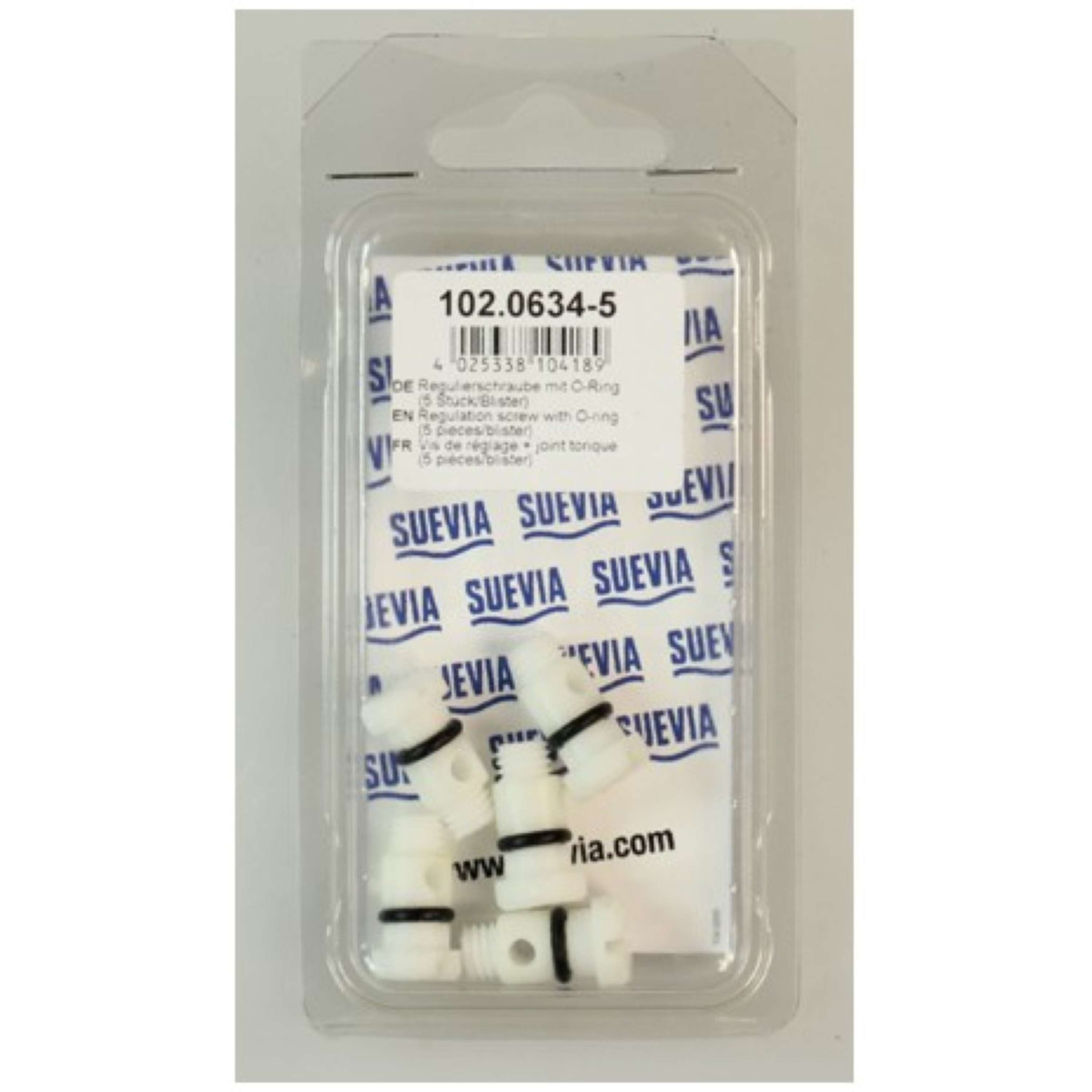 Suevia adjusting screw with O-ring 5 pieces White