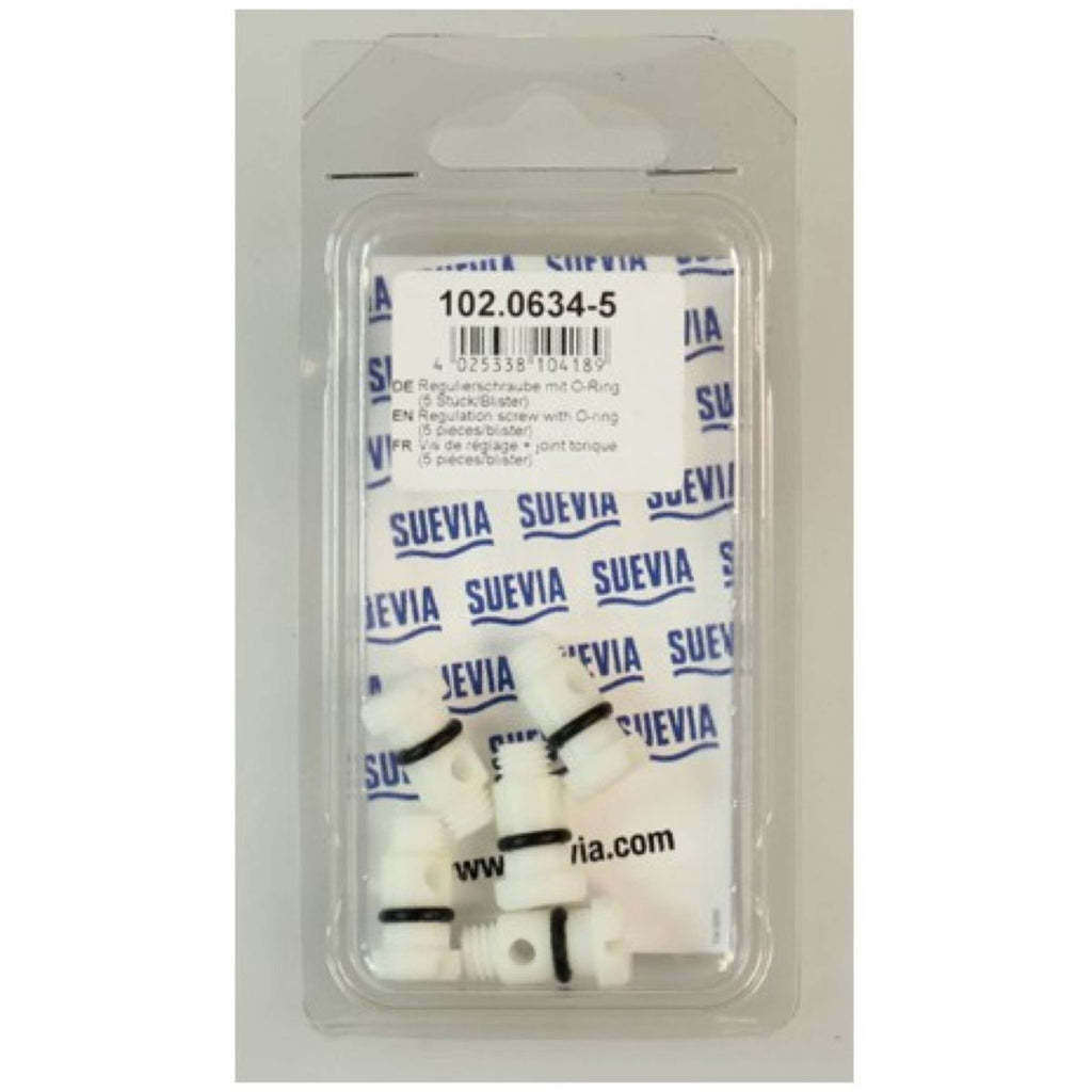 Suevia adjusting screw with O-ring 5 pieces White
