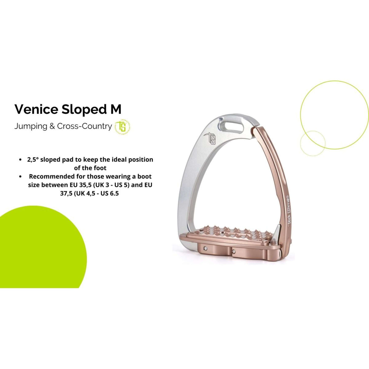 Tech Stirrups Stirrups Venice Sloped M Silver/Brown