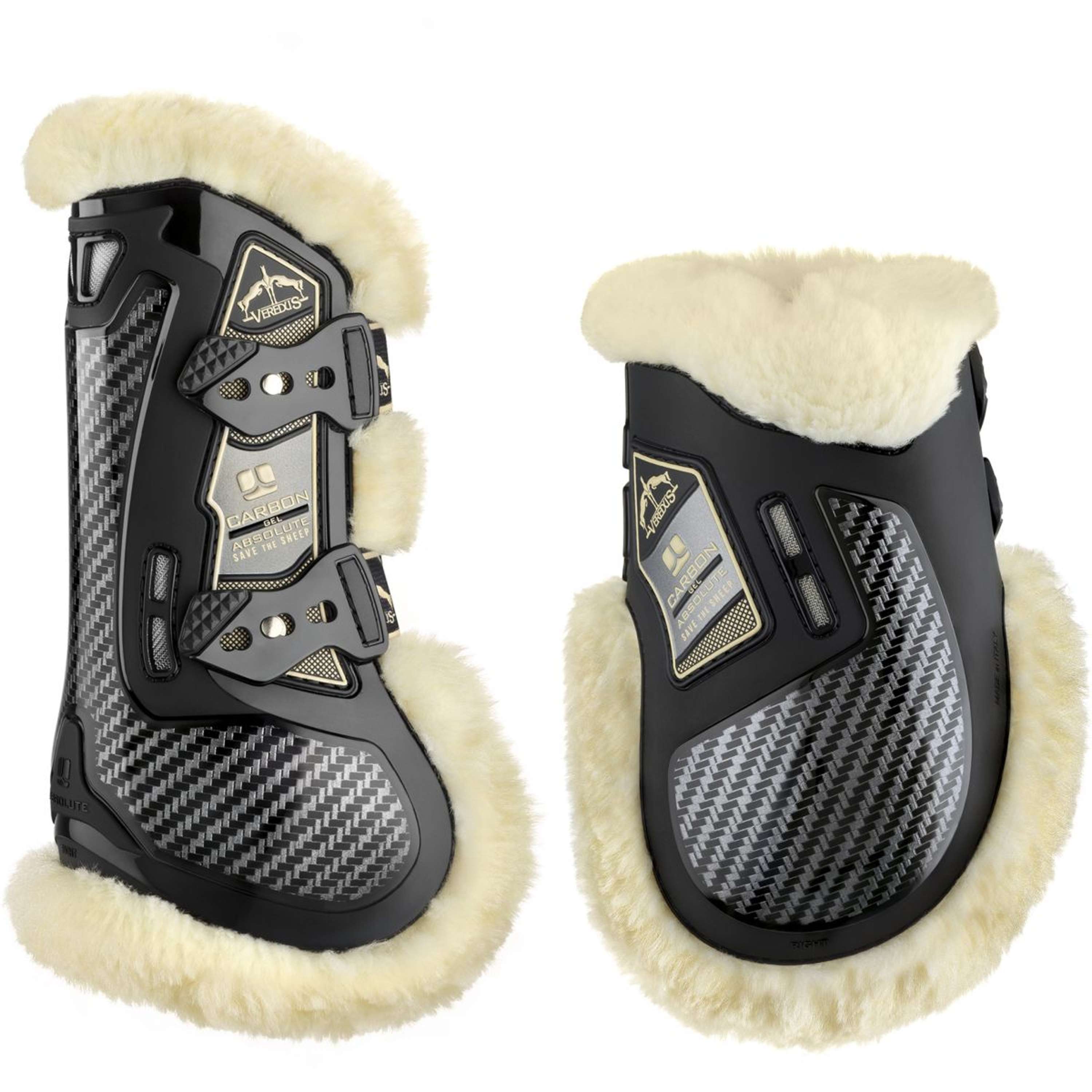 Veredus Tendon Boots Carbon Gel Absolute Save the Sheep Front Black