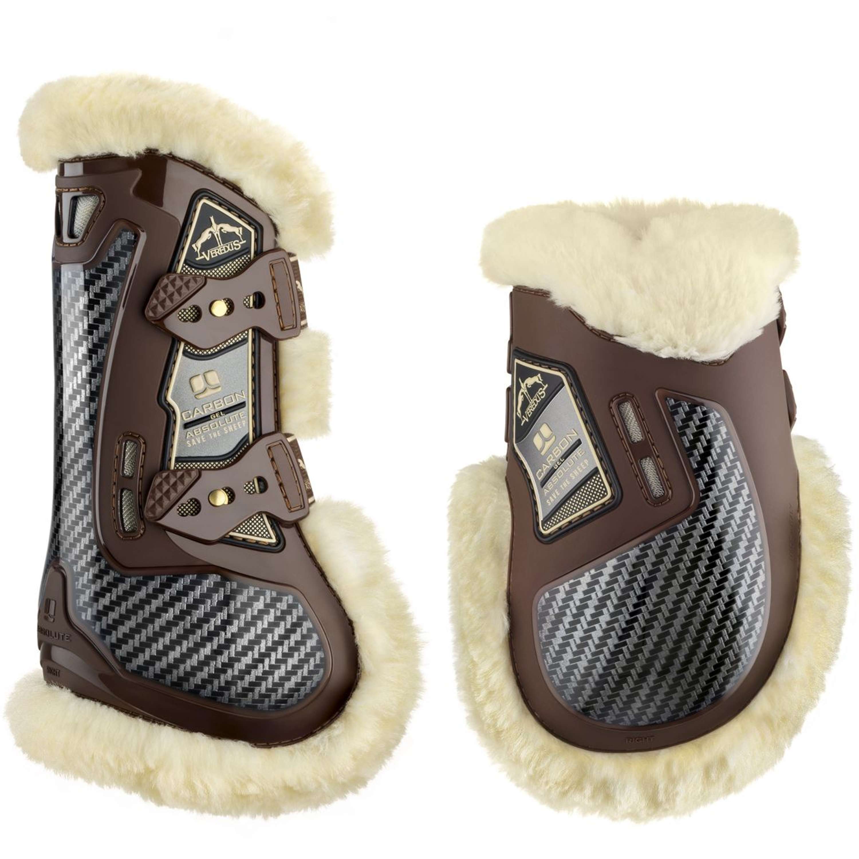 Veredus Tendon Boots Carbon Gel Absolute Save the Sheep Front Brown