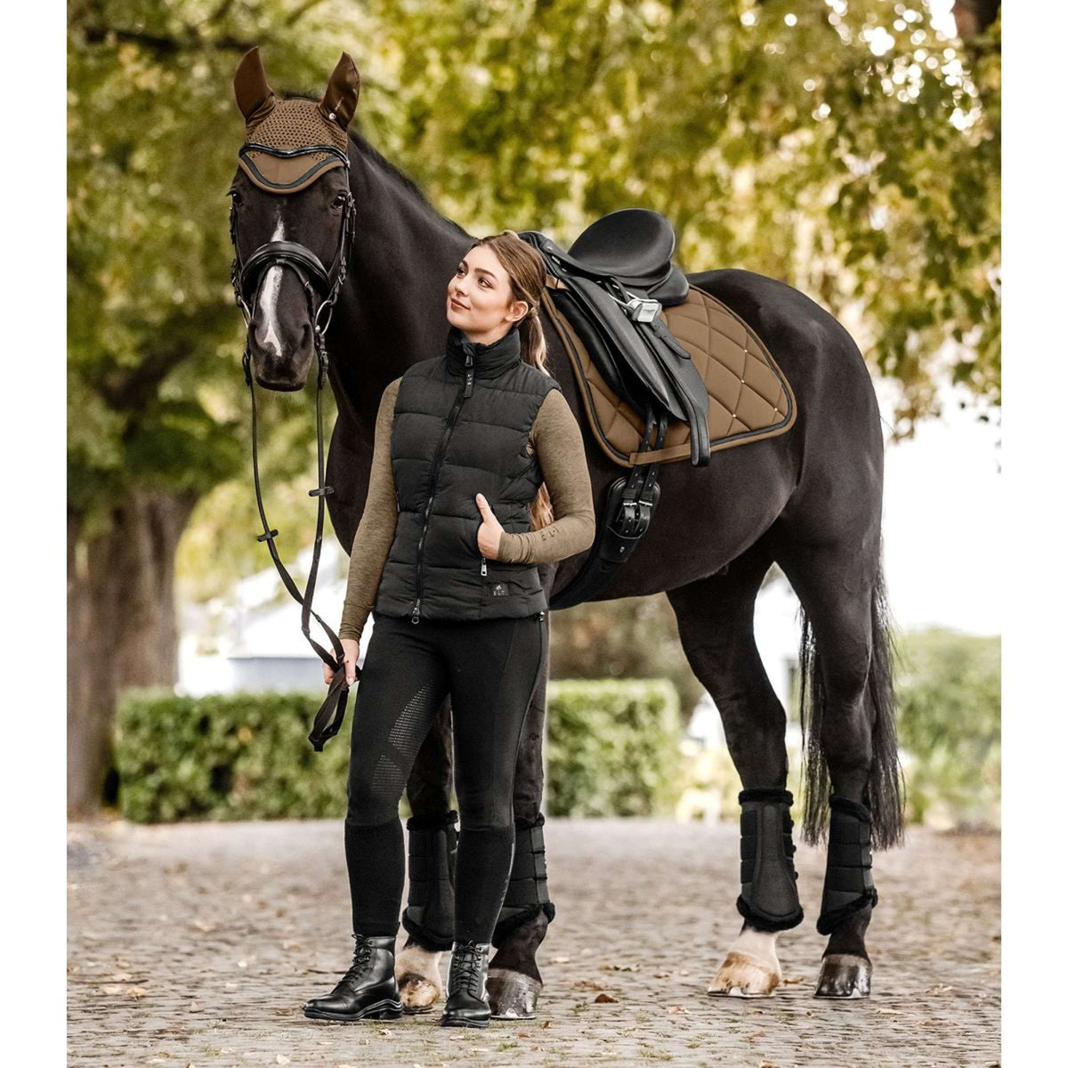 Waldhausen Saddlepad Competition Dressage Cappuccino/Black