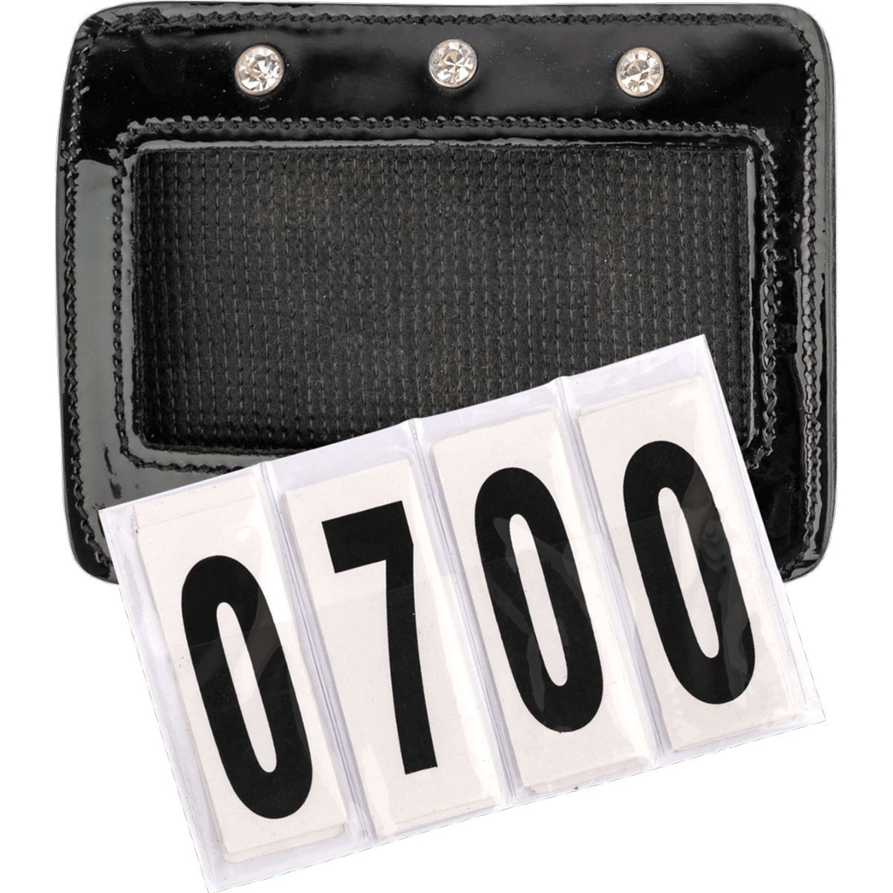 Waldhausen Start Number Patent Leather Rectangular Black