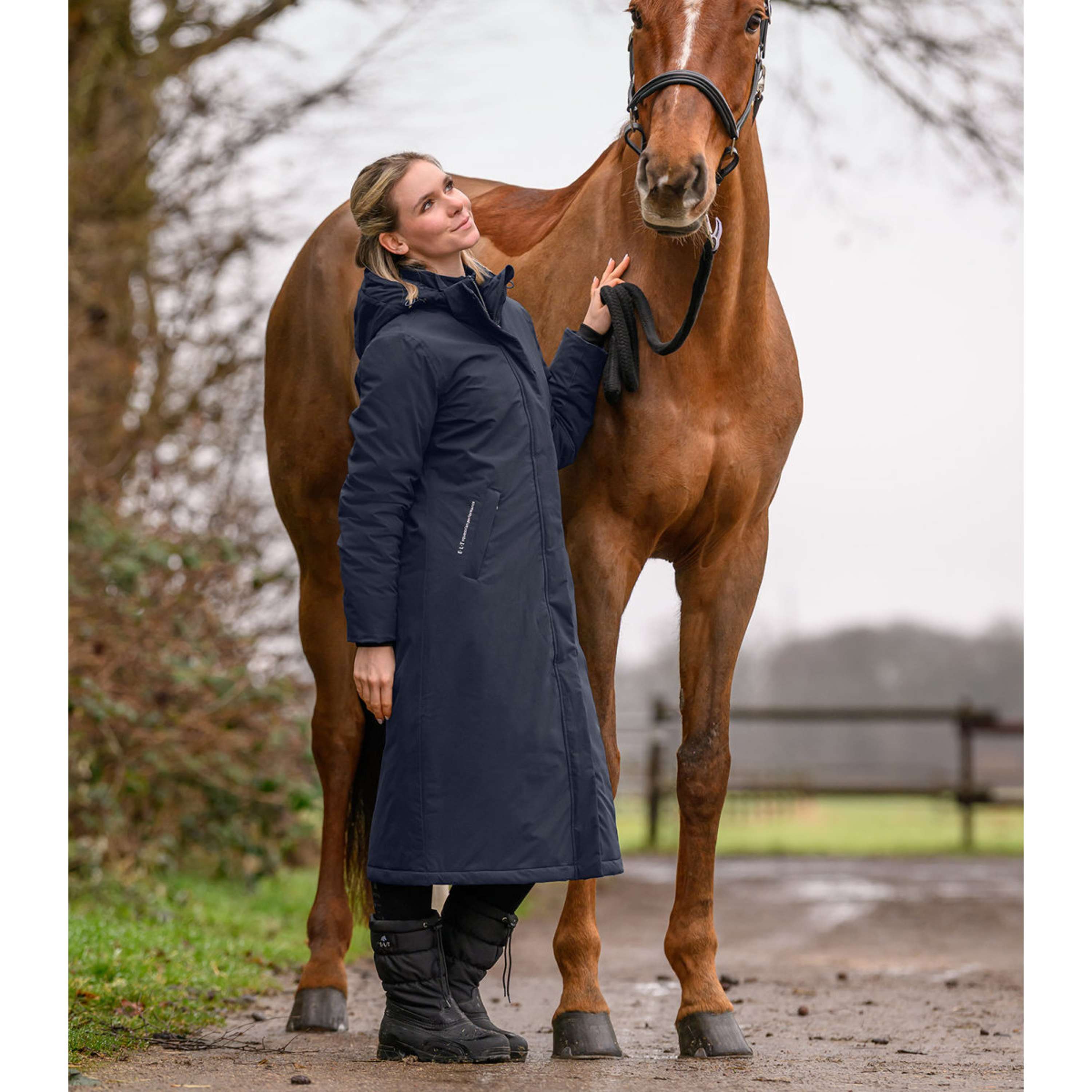 ELT Long Raincoat Winter Performance Deepblue