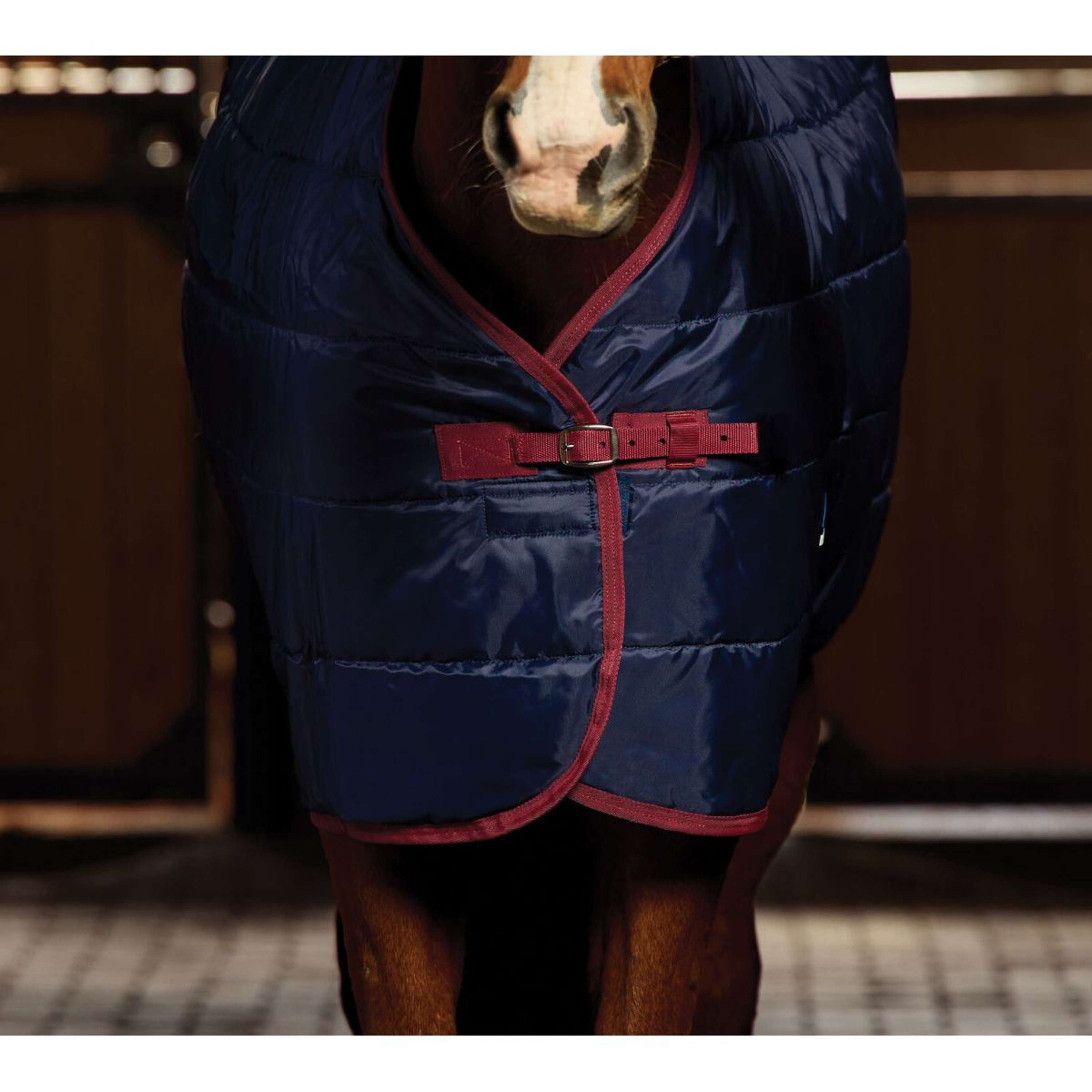 WeatherBeeta Stable Rug ComFiTec 210D Channel Quilt Standard Neck 100g Navy/Burgundy