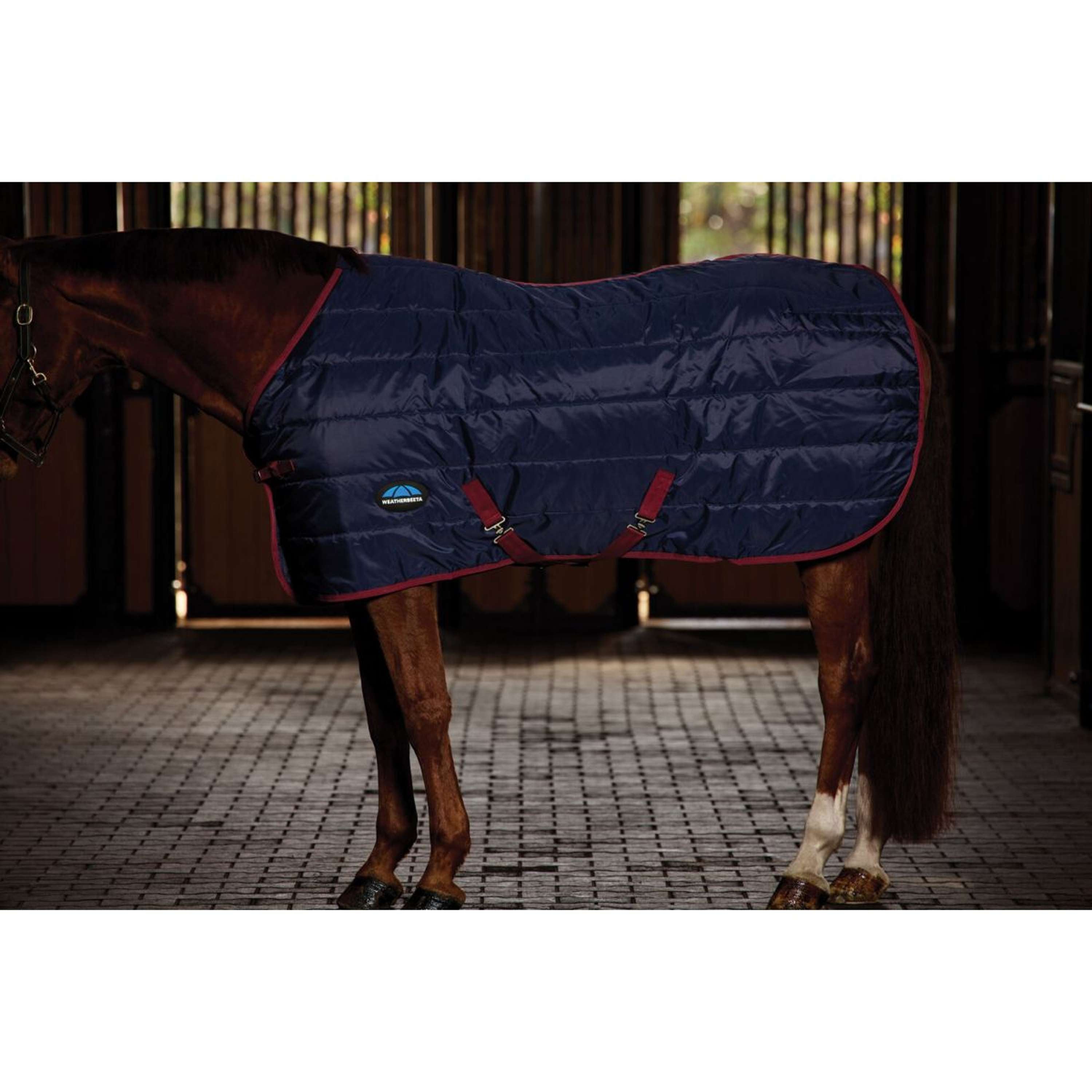 WeatherBeeta Stable Rug ComFiTec 210D Channel Quilt Standard Neck 100g Navy/Burgundy