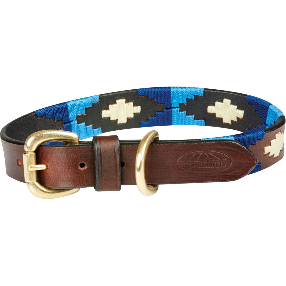 Weatherbeeta Collar Polo Leather Cowdray Brown/Blue/Blue