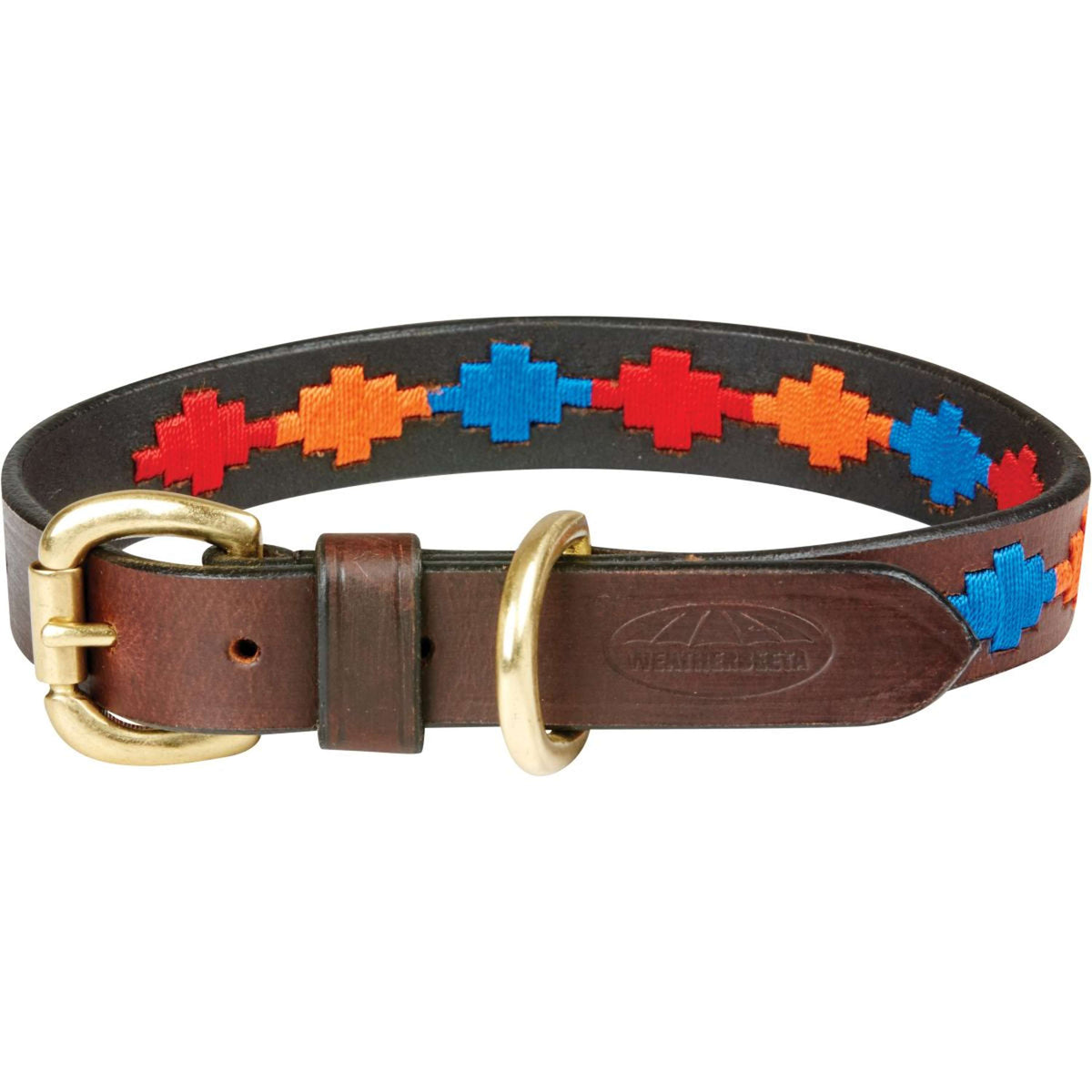 Weatherbeeta Collar Polo Leather Beaufort Brown/Red/Orange/Blue