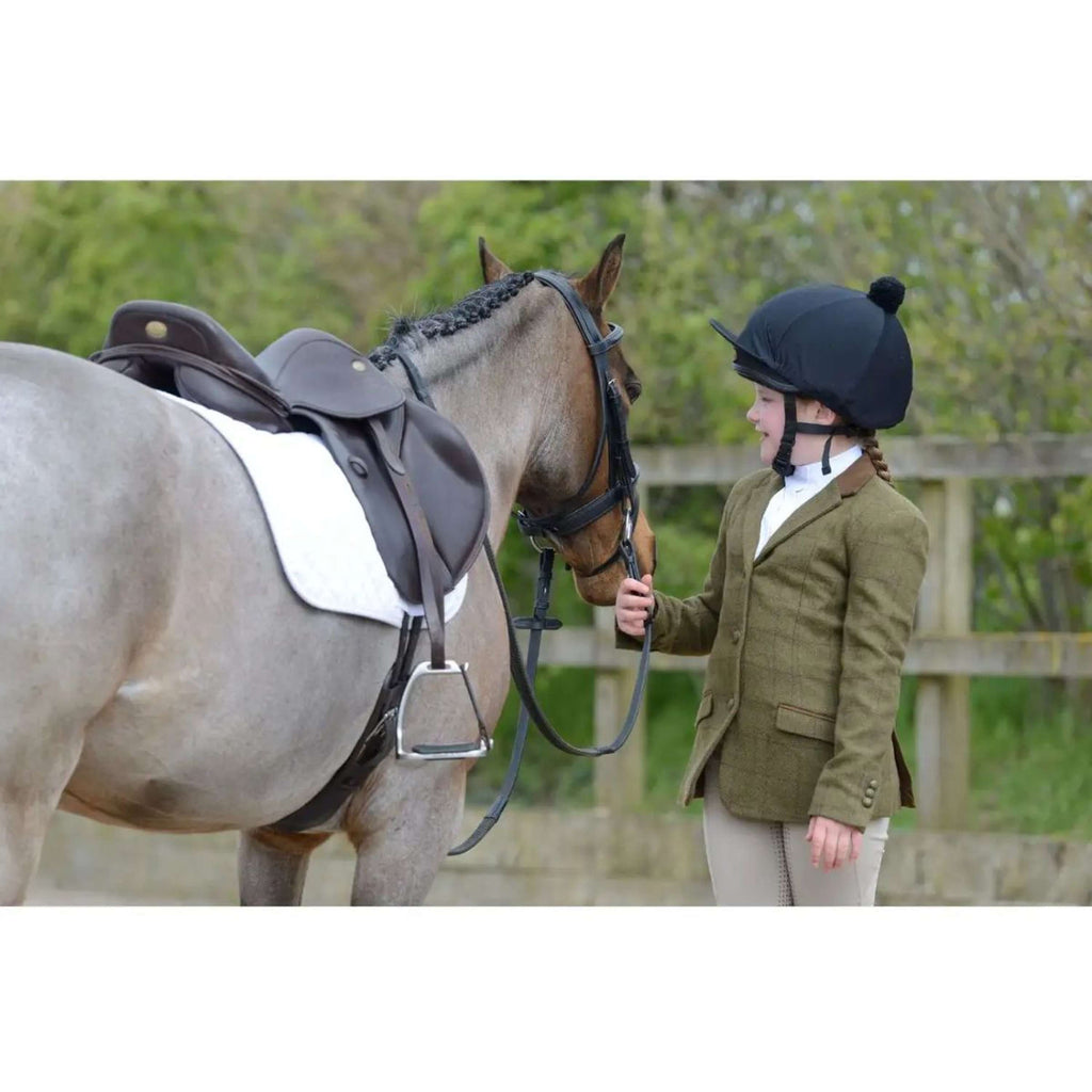 Dublin Competition Jacket Albany Tweed Suede Collar Tailored Kids Brown Green