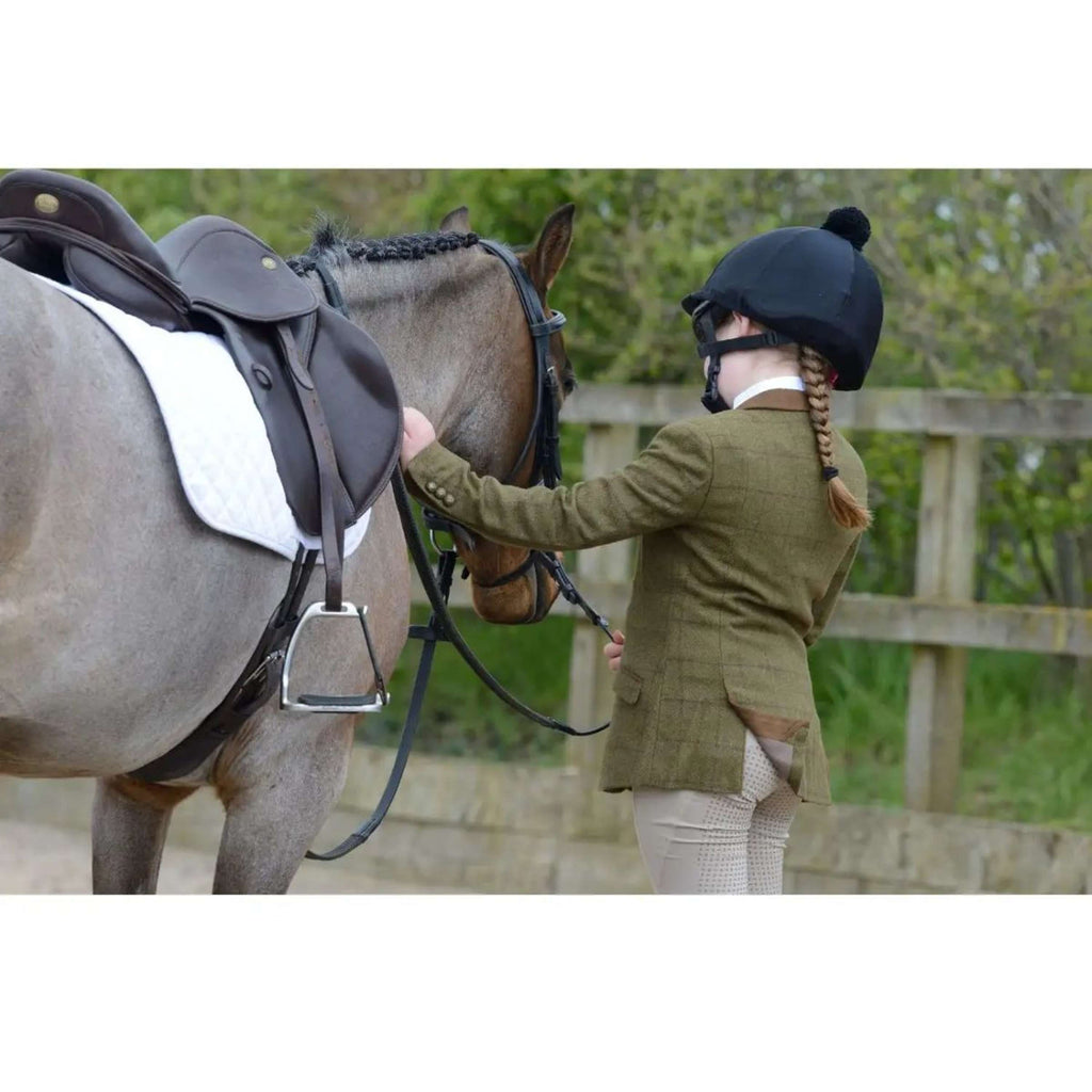 Dublin Competition Jacket Albany Tweed Suede Collar Tailored Kids Brown Green
